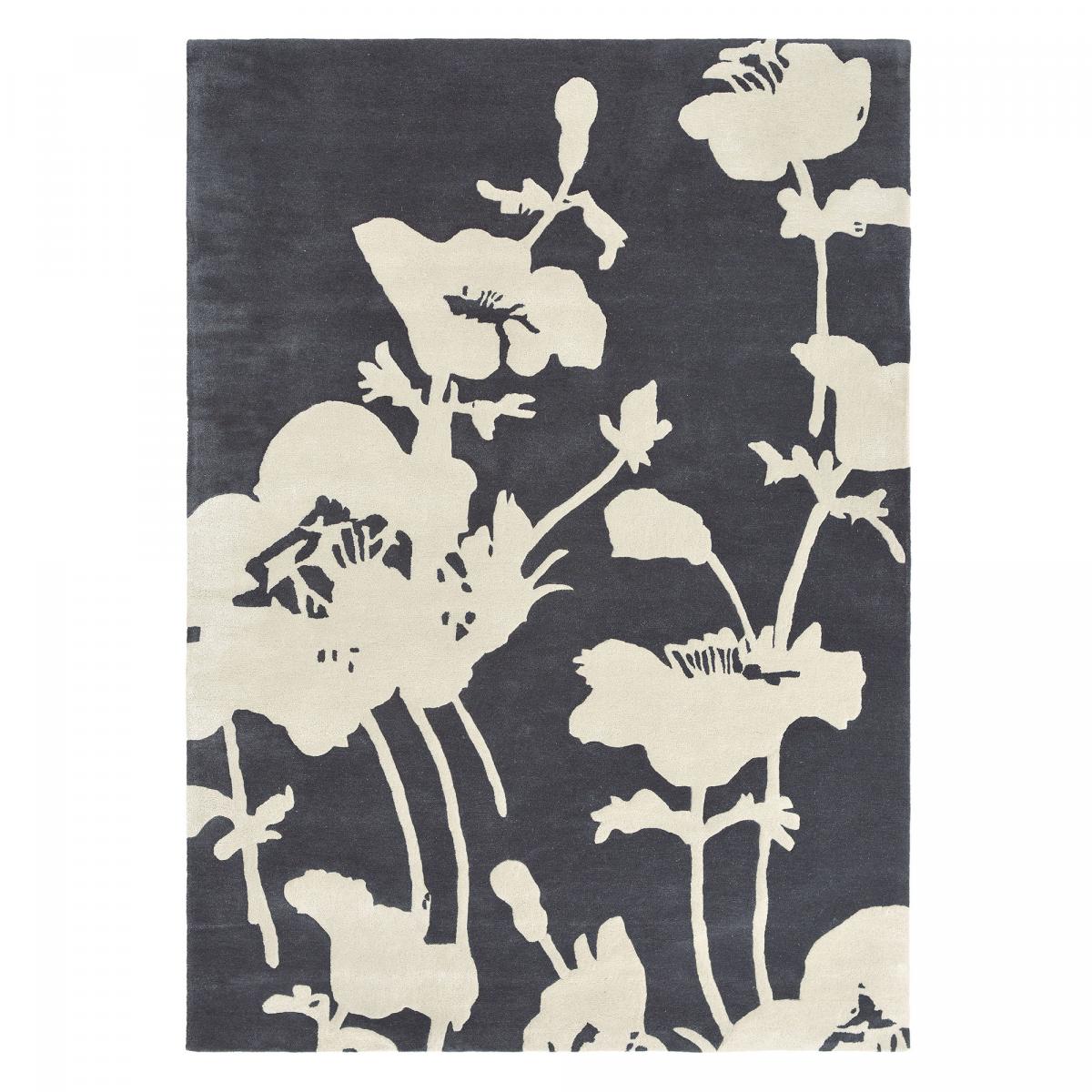 Tapis salon et chambre fait à la main en laine motif floral BIFLORAL