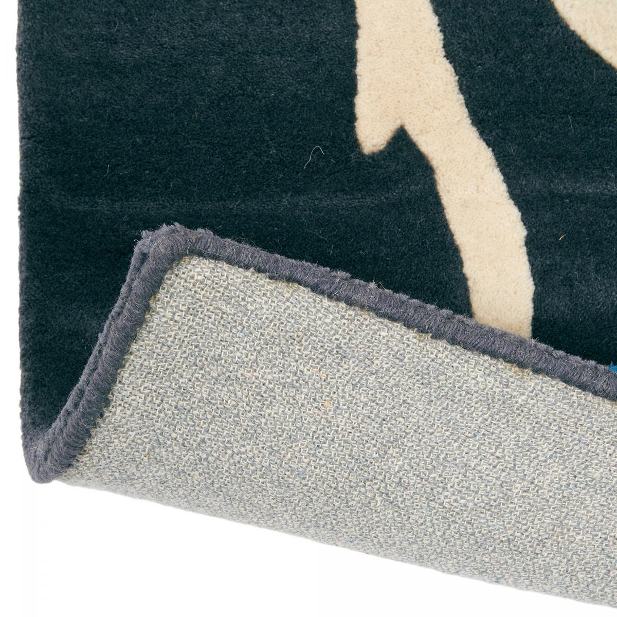 Tapis salon et chambre fait à la main en laine motif floral BIFLORAL — vue 4