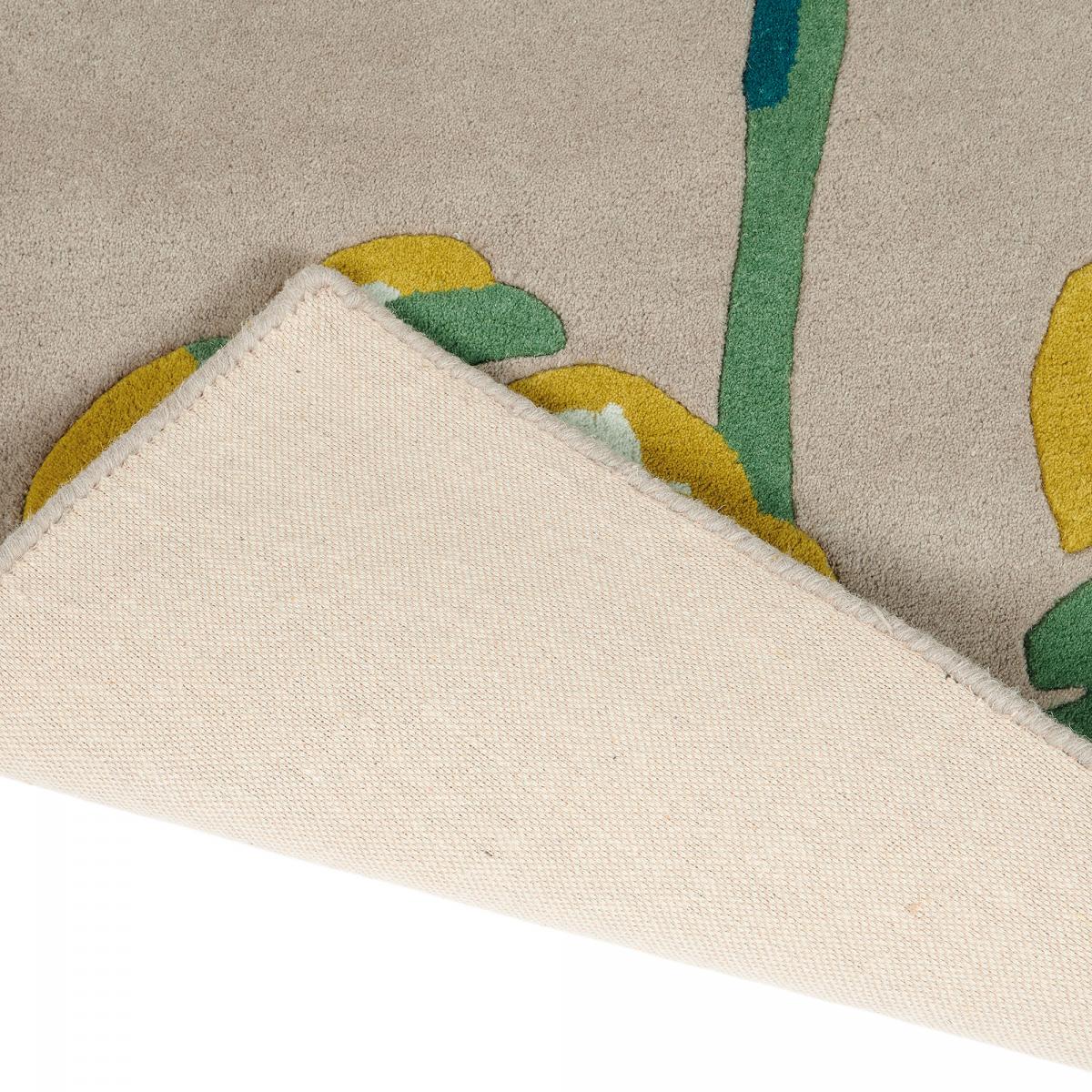 Tapis salon et chambre fait à la main en laine motif floral BLUELEAF — vue 5