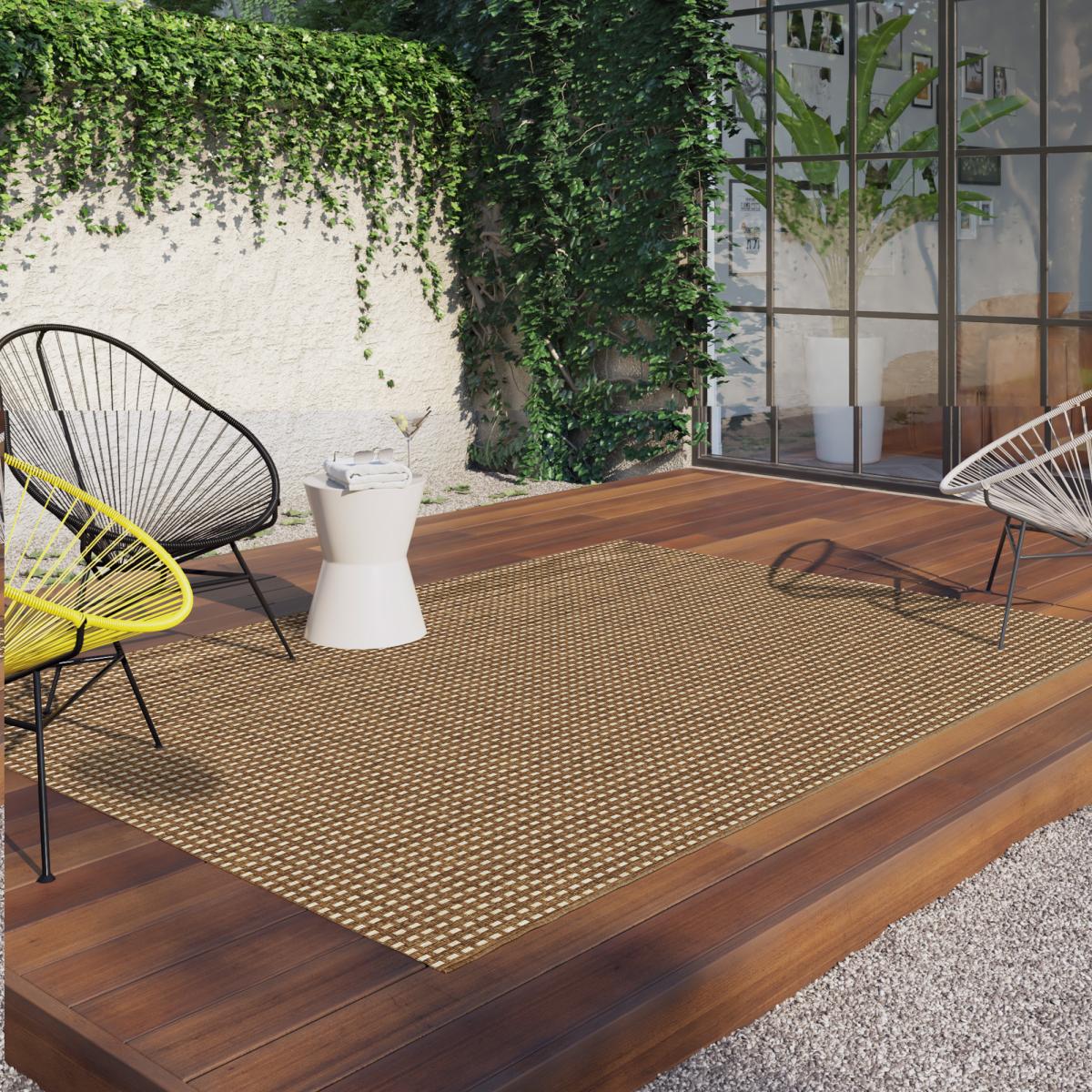 Tapis extérieur tissé kilim rectangle BOTANI 1 — vue 3