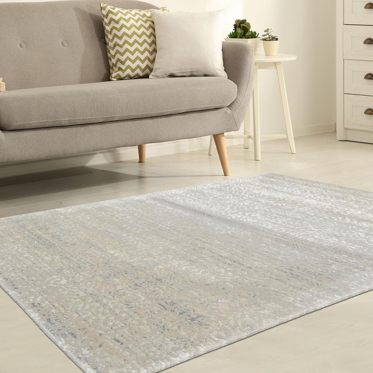 Tapis salon et chambre fait main en laine motif uni BREZE — vue 3