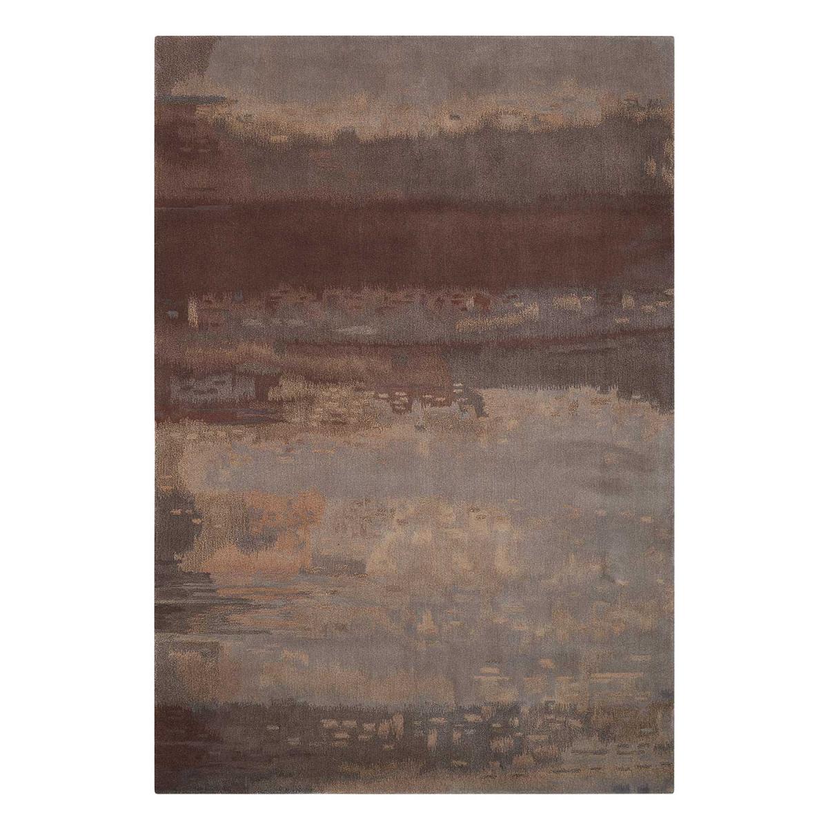 Tapis salon et chambre fait main en laine motif faux uni LUSTER