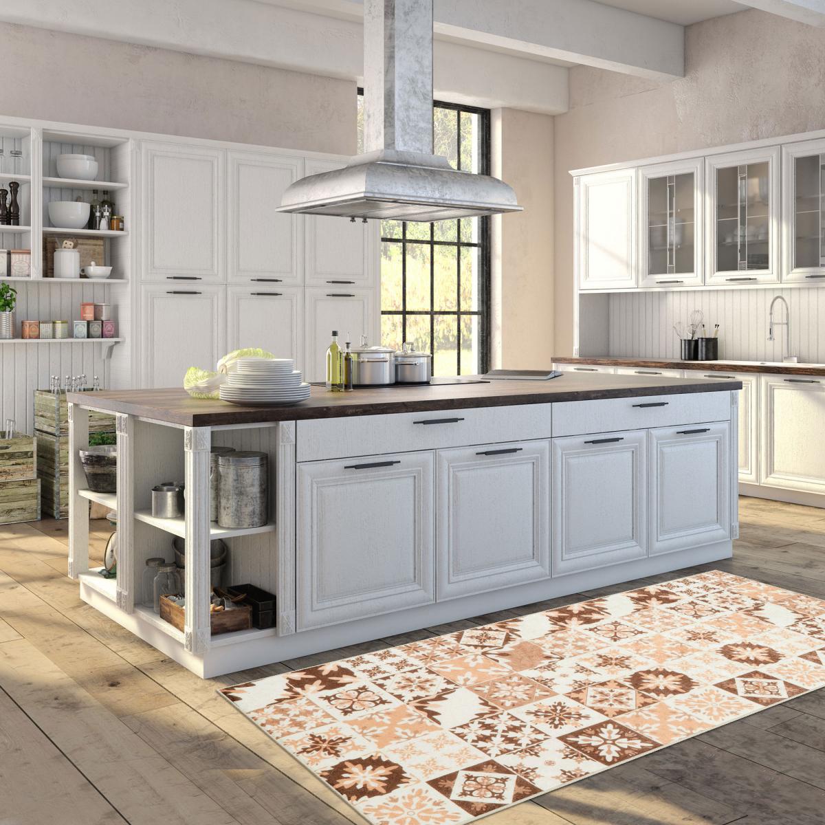 Tapis de cuisine motif carreaux de ciment CAROMENT C — vue 3