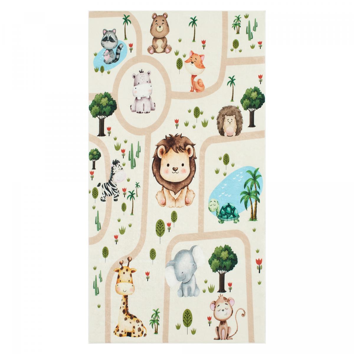 Tapis enfant tissé motif animaux CELESTA