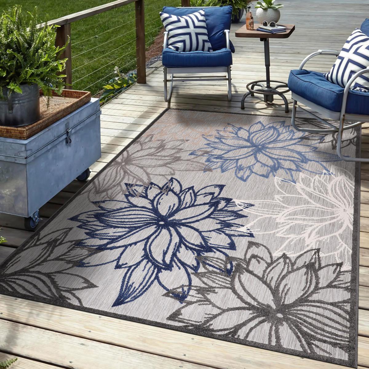 Tapis extérieur tissé kilim rectangle CHIMEKO — vue 3