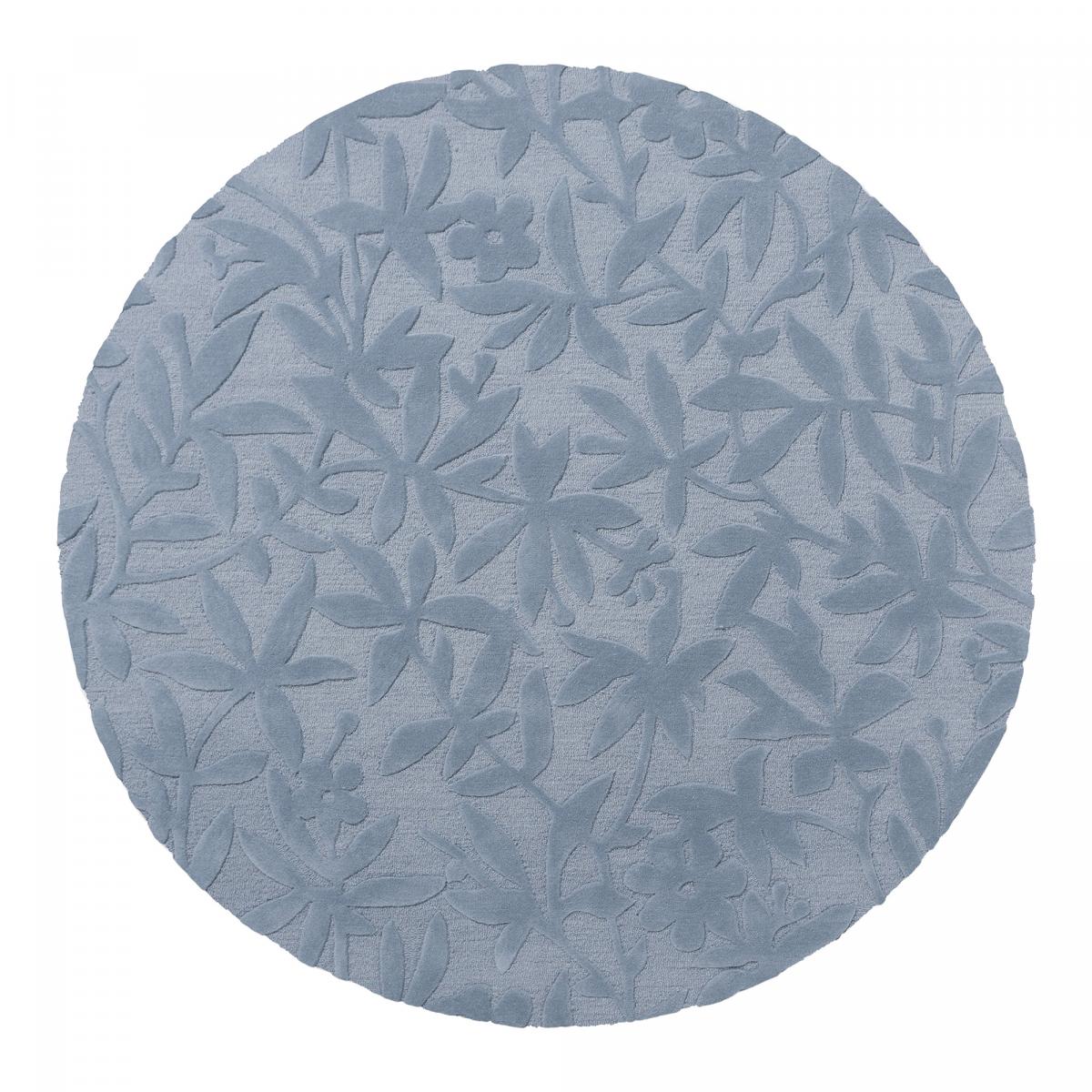 Tapis rond fait main en laine motif floral CLEAVERS