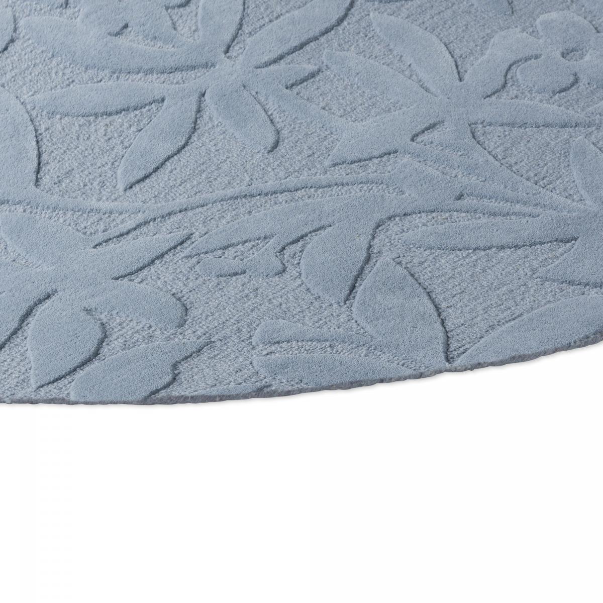 Tapis rond fait main en laine motif floral CLEAVERS — vue 5