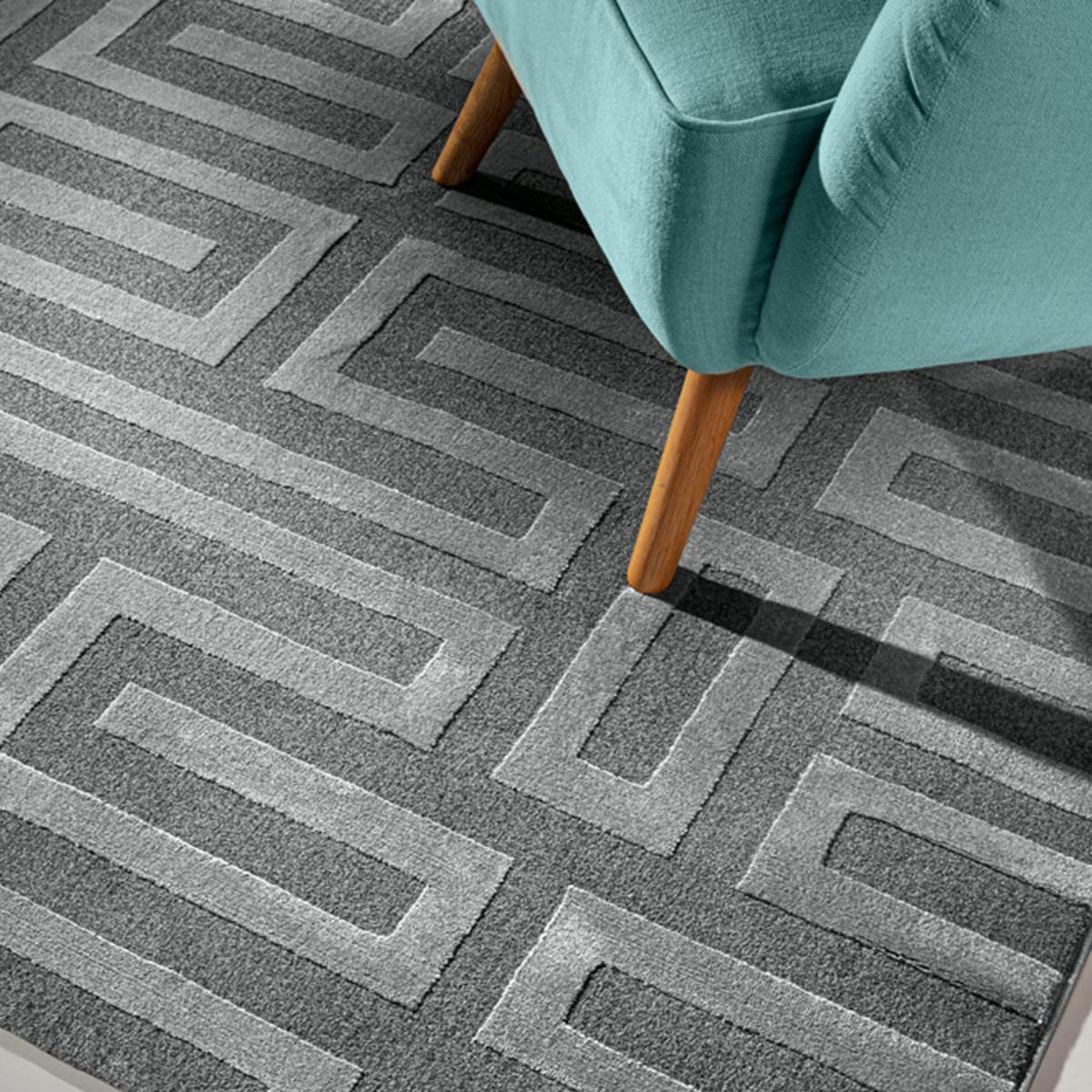 Tapis salon et chambre tissé motif géométrique CONRAD — vue 4