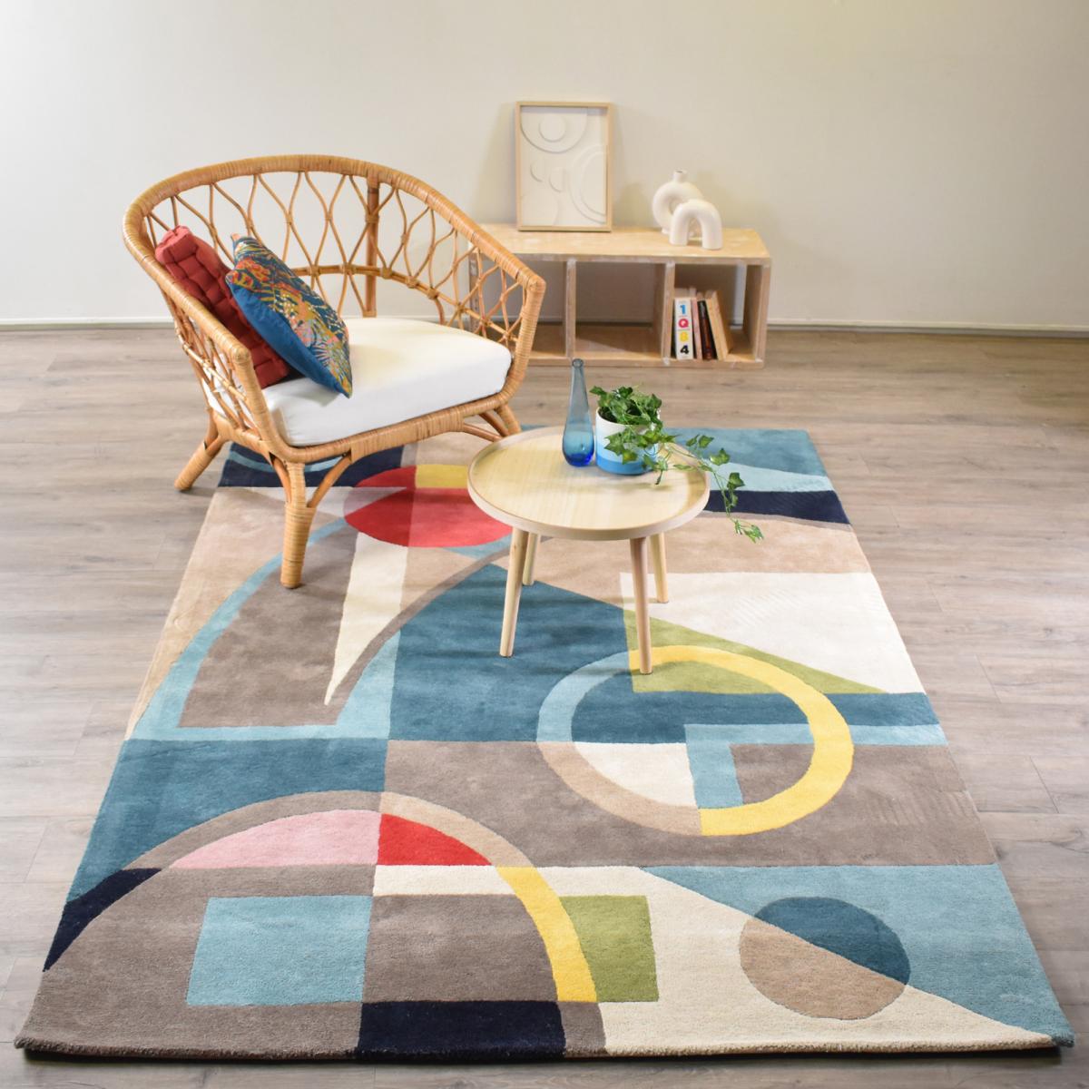 Tapis salon et chambre fait à la main en coton BIO CONTEMPORAIN — vue 3