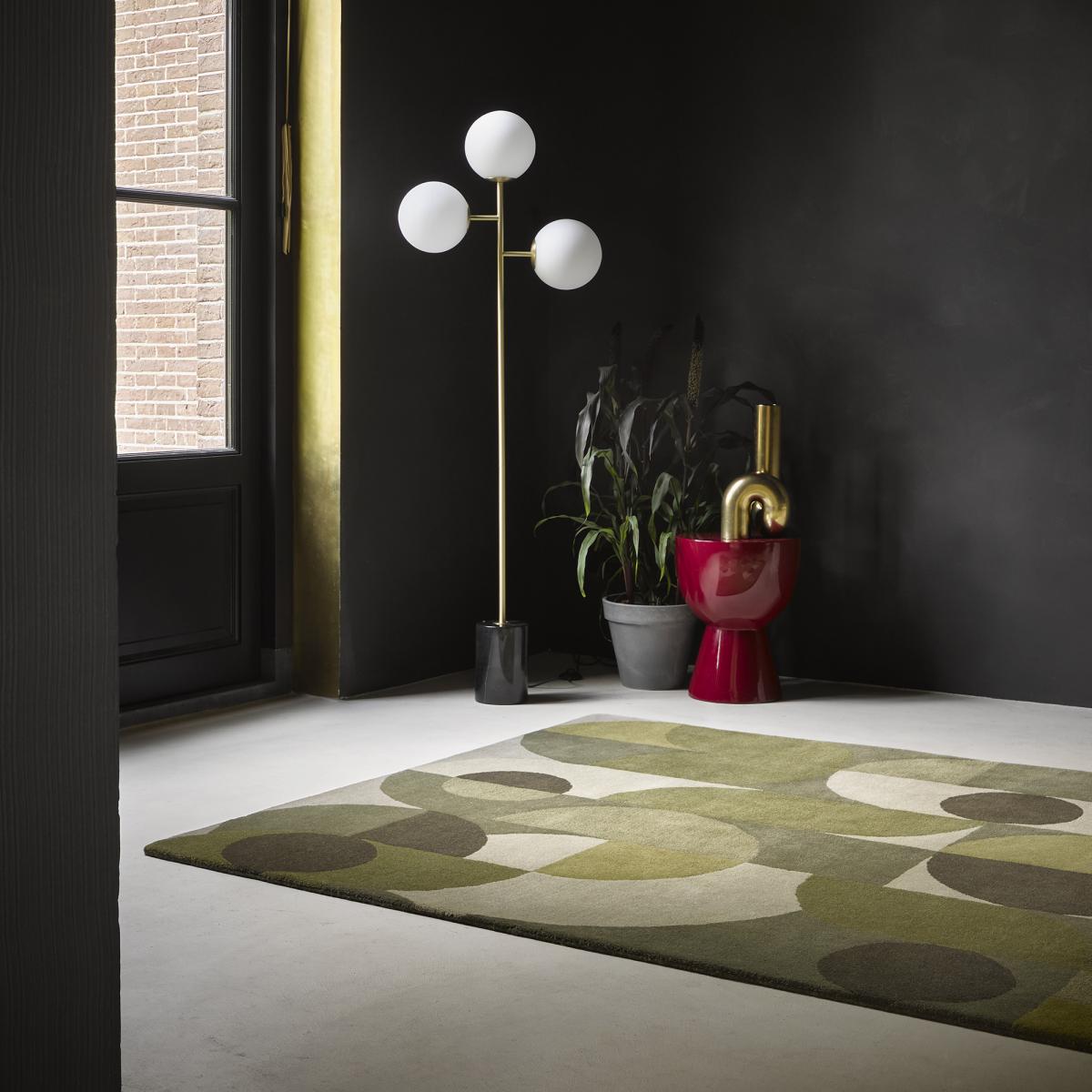 Tapis salon et chambre fait à la main en laine motif seventies COSMO — vue 3