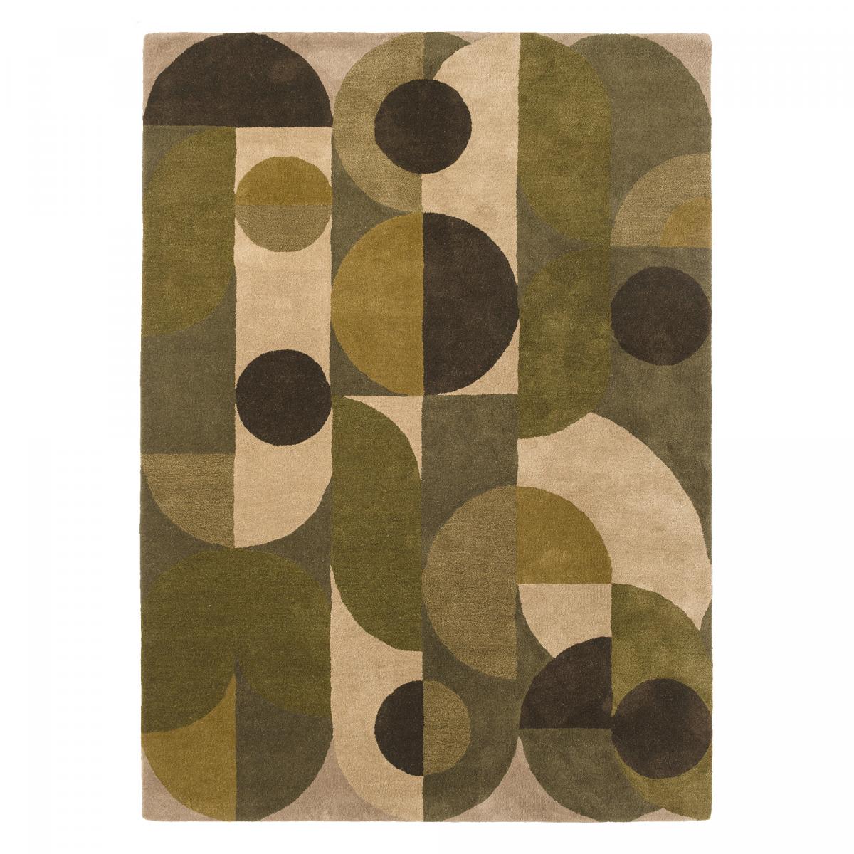 Tapis salon et chambre fait à la main en laine motif seventies COSMO