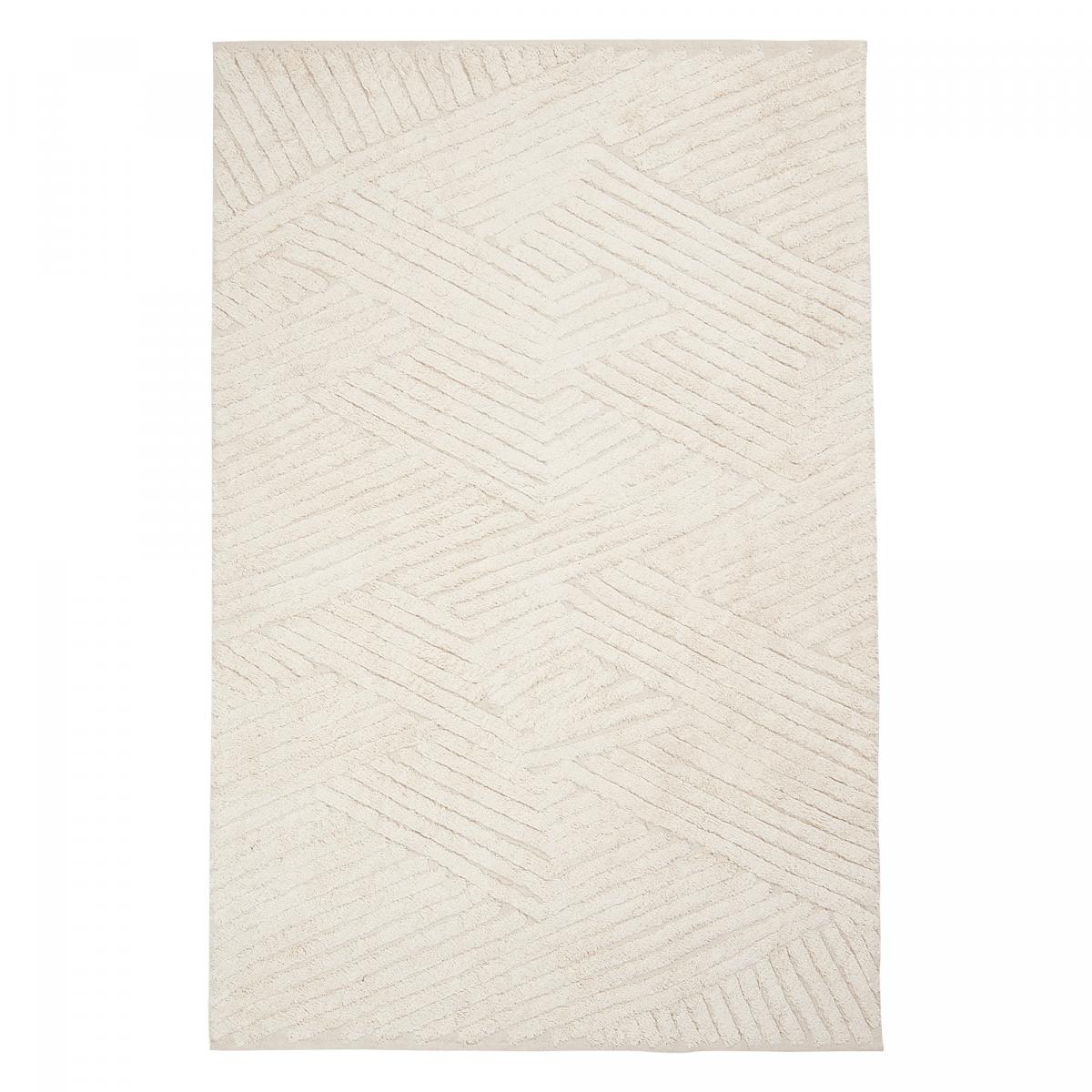 Tapis chambre fait main en coton motif faux uni COTCOLO
