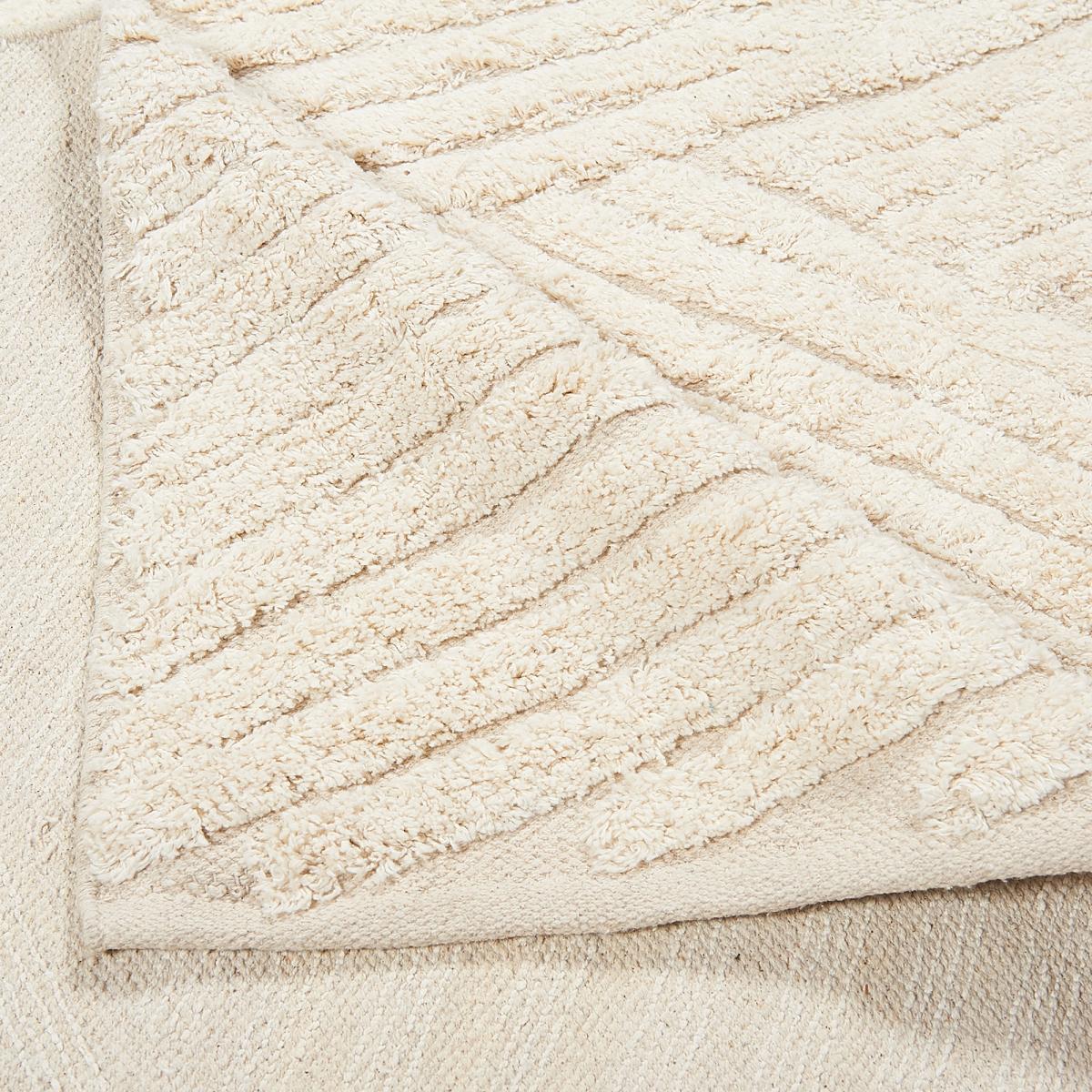 Tapis chambre fait main en coton motif faux uni COTCOLO — vue 6