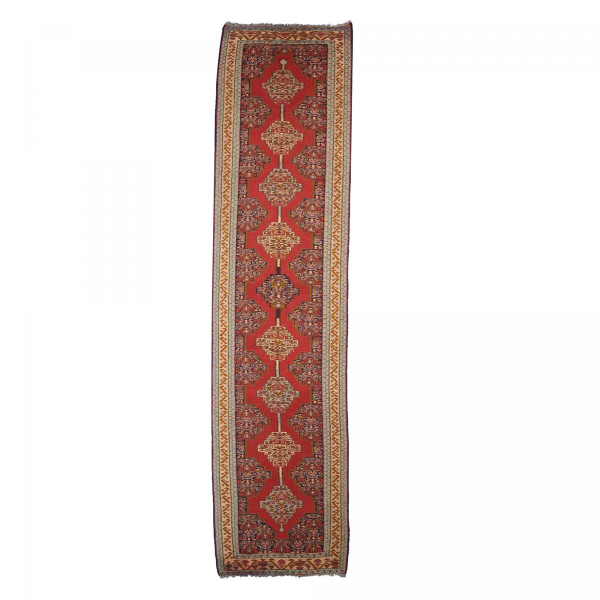 Authentique tapis d'Orient kilim fait main en laine SENNEH