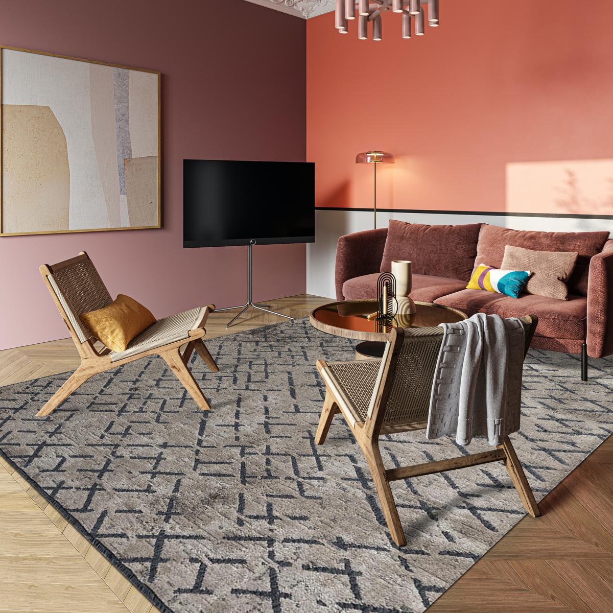 Tapis kilim tissé en coton motif simple CRISTYEL — vue 3