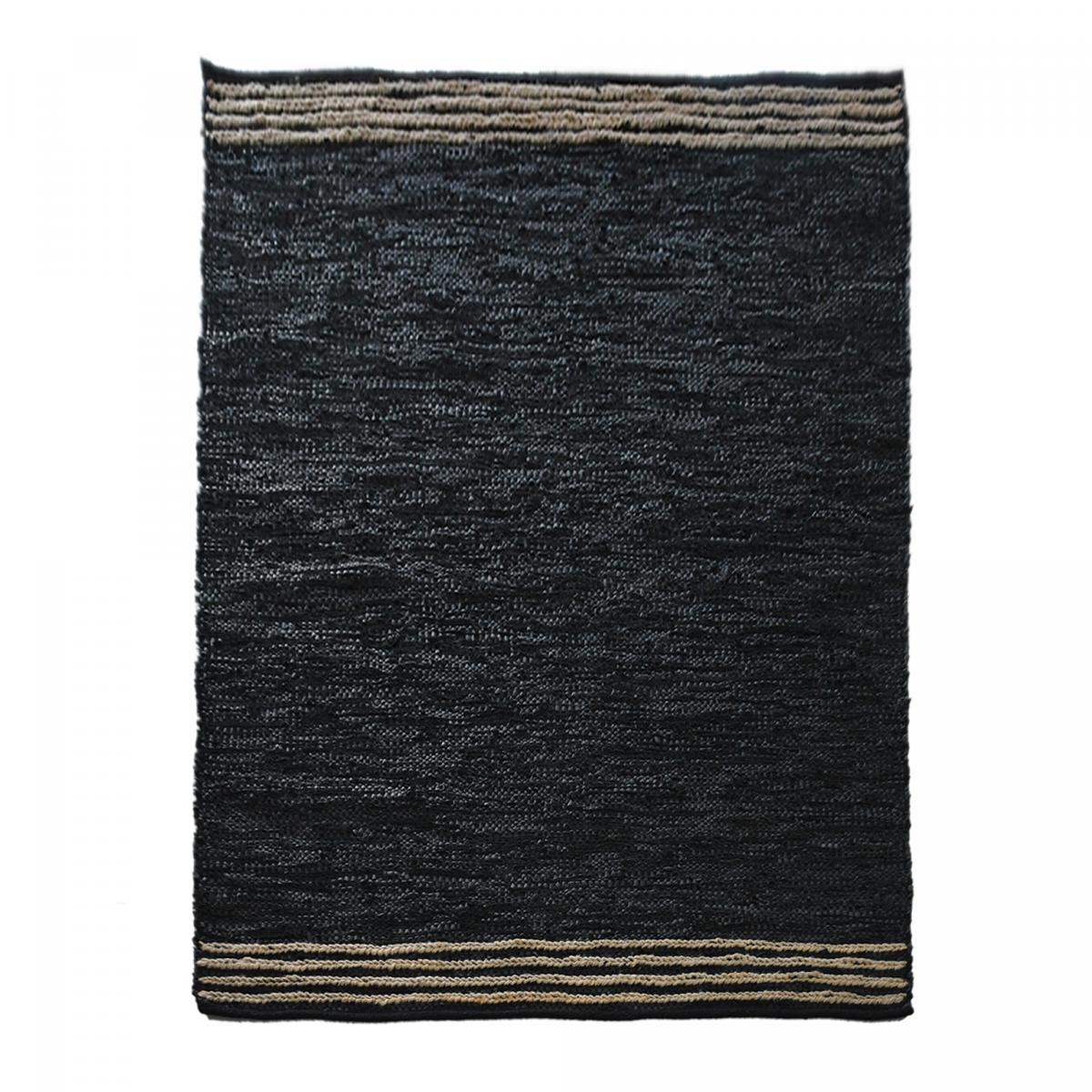 Tapis kilim fait main en cuir motif simple CUIRLINE