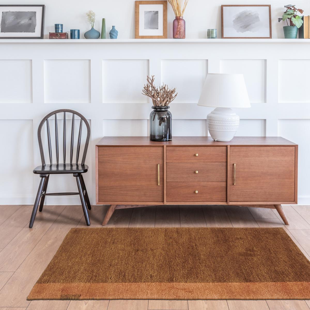 Tapis chambre fait main en laine motif géométrique CULTIVATE — vue 3