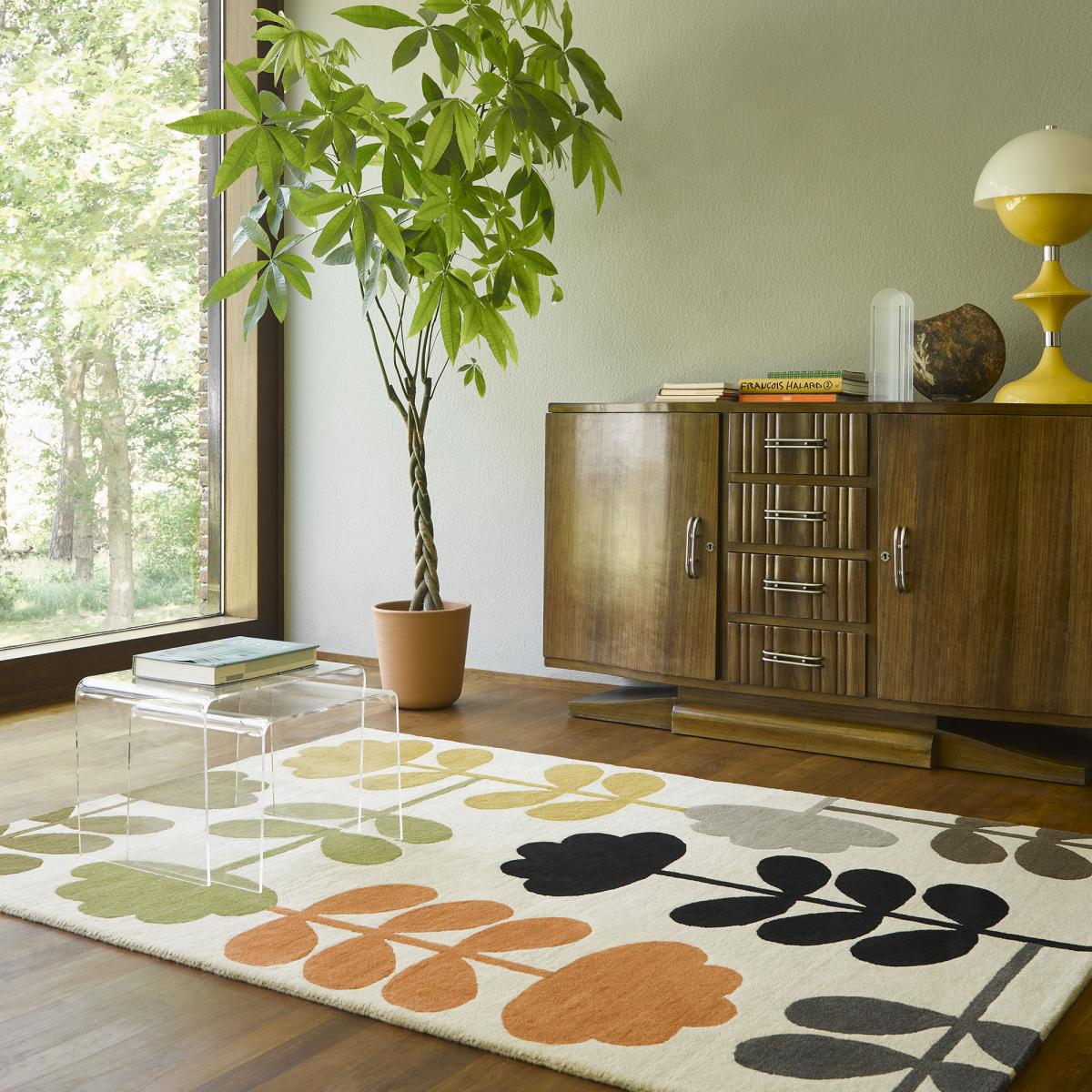 Tapis salon et chambre fait à la main en laine motif seventies — vue 3