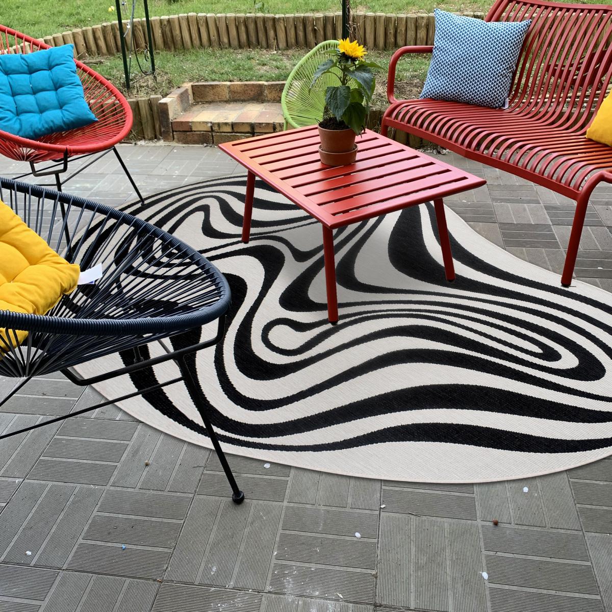 Tapis rond d'extérieur, kilim reversible AL REVERSIBLE — vue 3