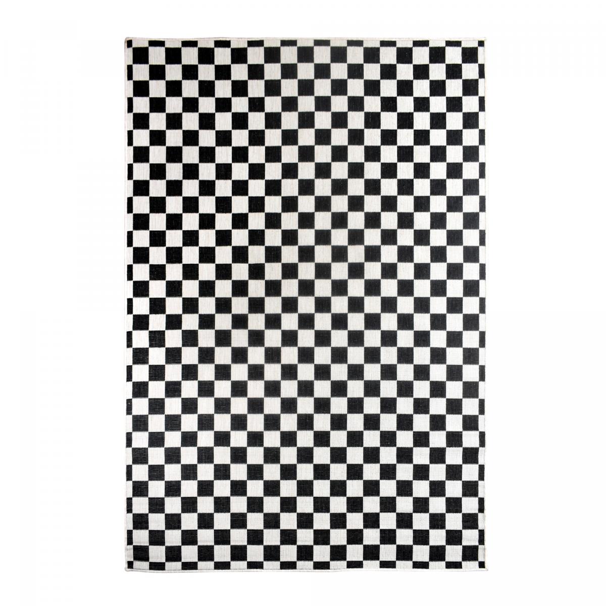 Tapis extérieur, kilim reversible motif damier LYN2 X REVERSIBLE