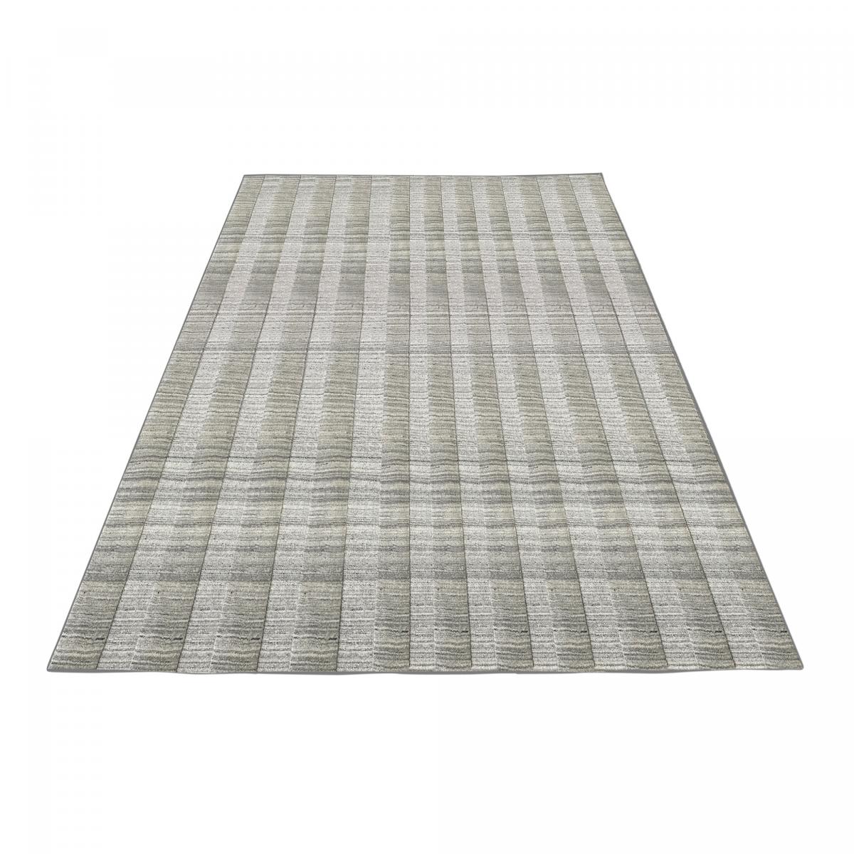 Tapis salon et chambre fait à la main en laine motif uni BANDA — vue 4