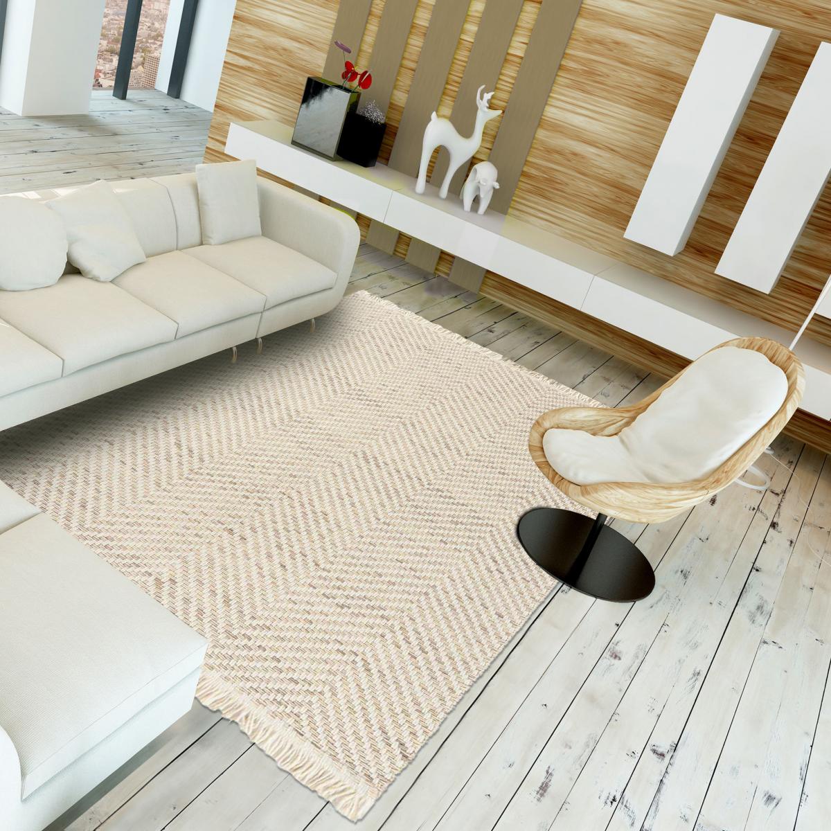 Tapis kilim tissé en laine motif géométrique TWILL — vue 3