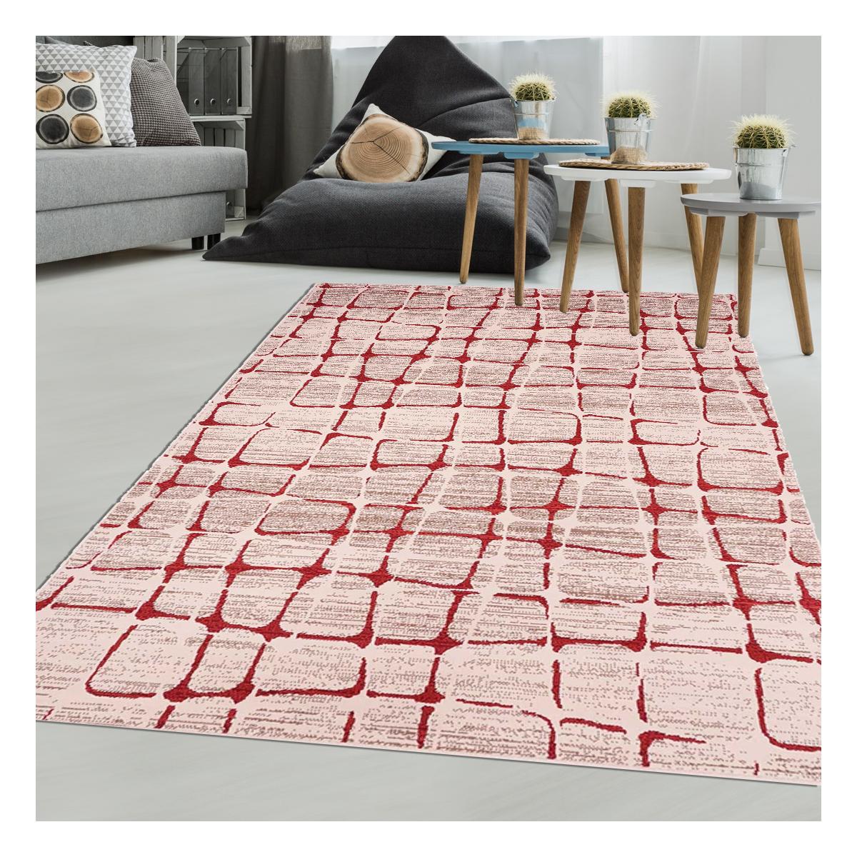 Tapis chambre tissé motif géométrique LYN49 SOFIA — vue 3
