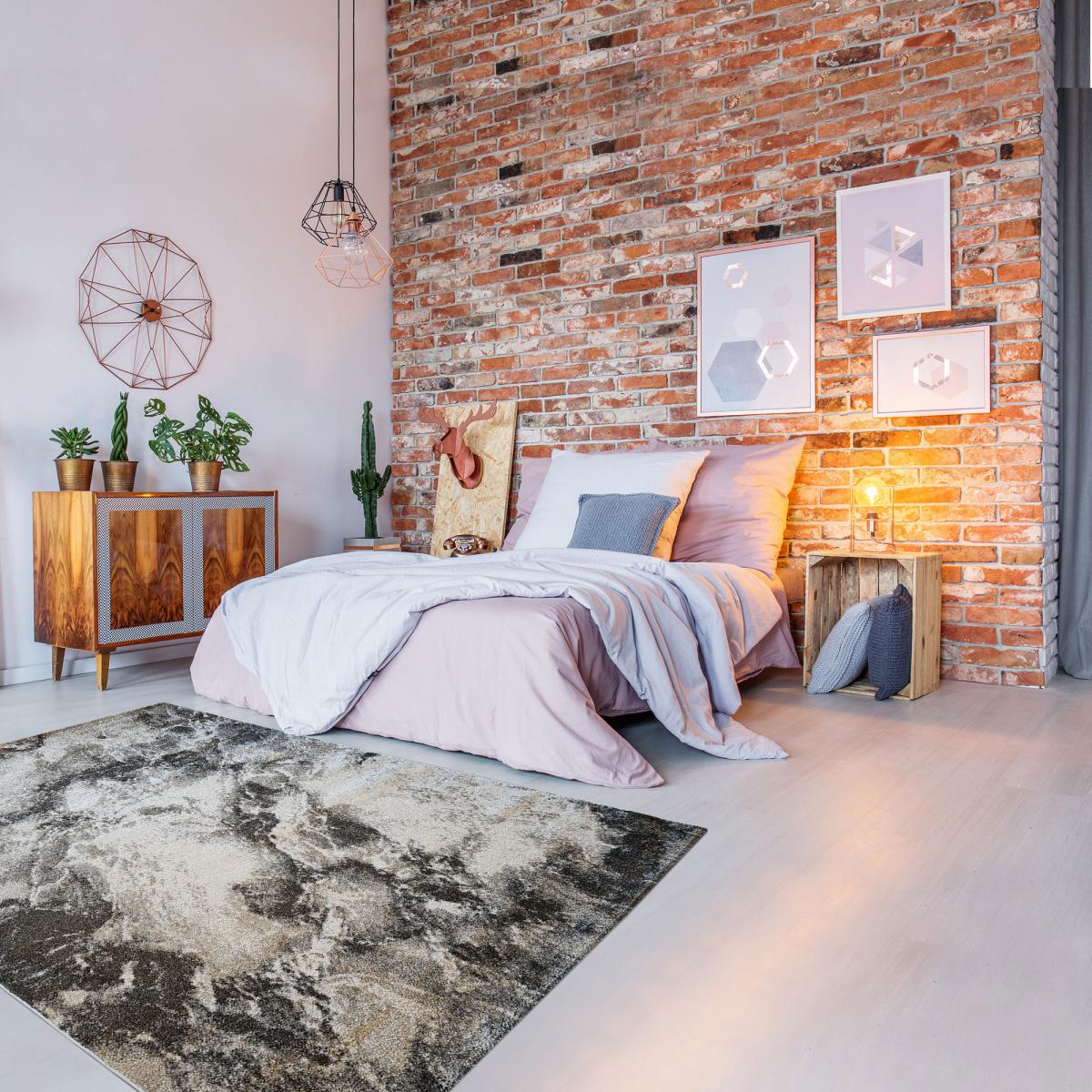 Tapis chambre tissé motif abstrait DELAMER — vue 6