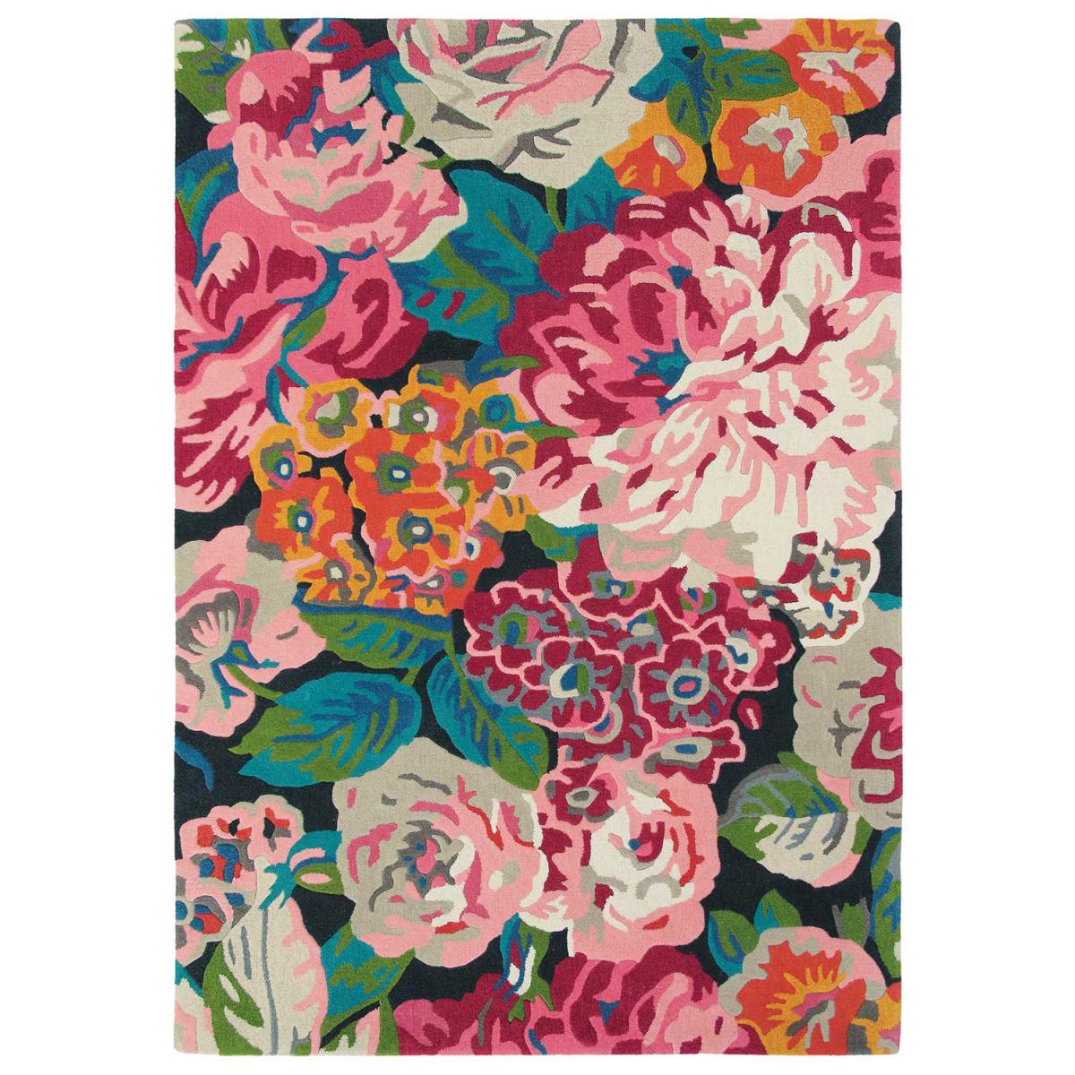 Tapis salon et chambre fait à la main en laine motif floral PEONY