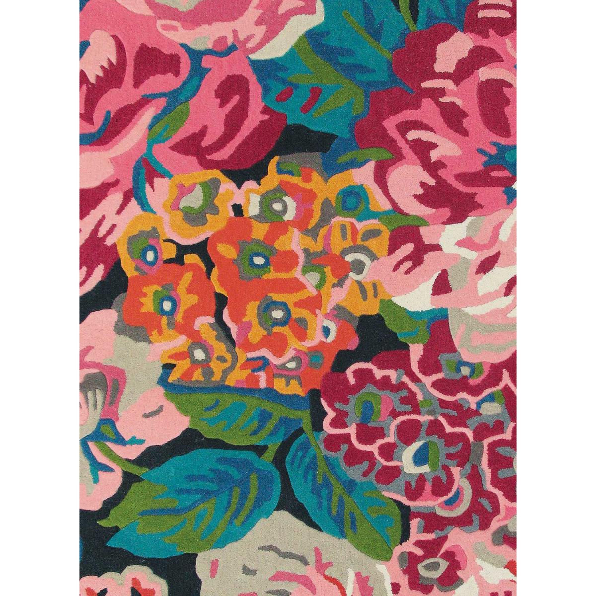 Tapis salon et chambre fait à la main en laine motif floral PEONY — vue 5