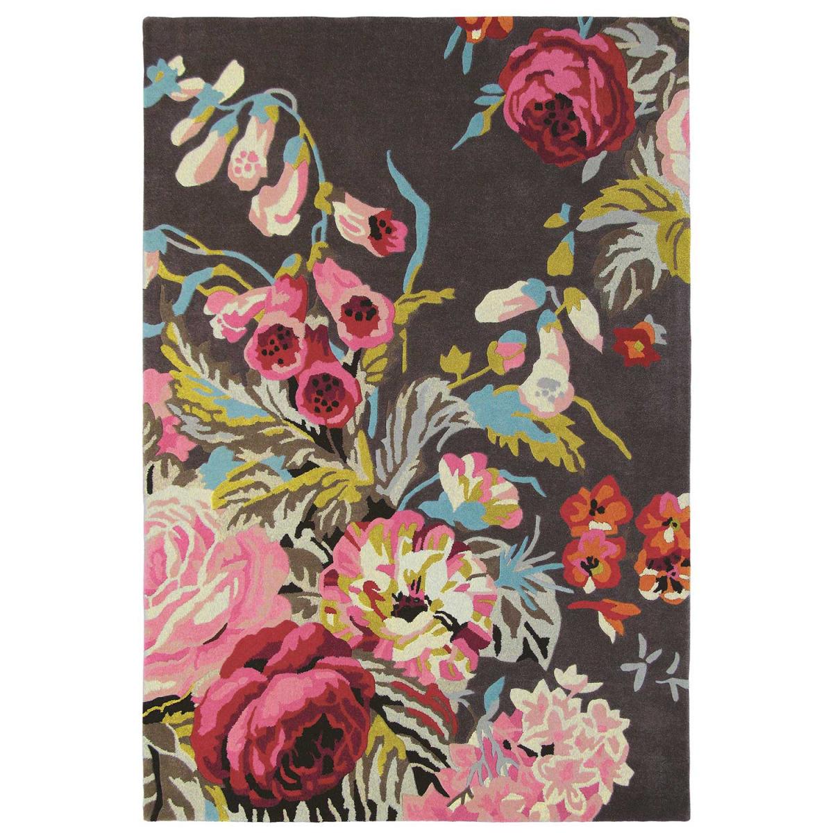 Tapis salon et chambre fait à la main en laine motif floral PARKI