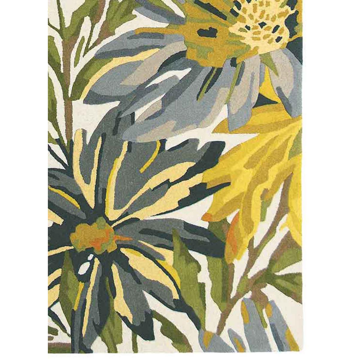 Tapis salon et chambre fait à la main en laine motif floral FLOREALE — vue 5