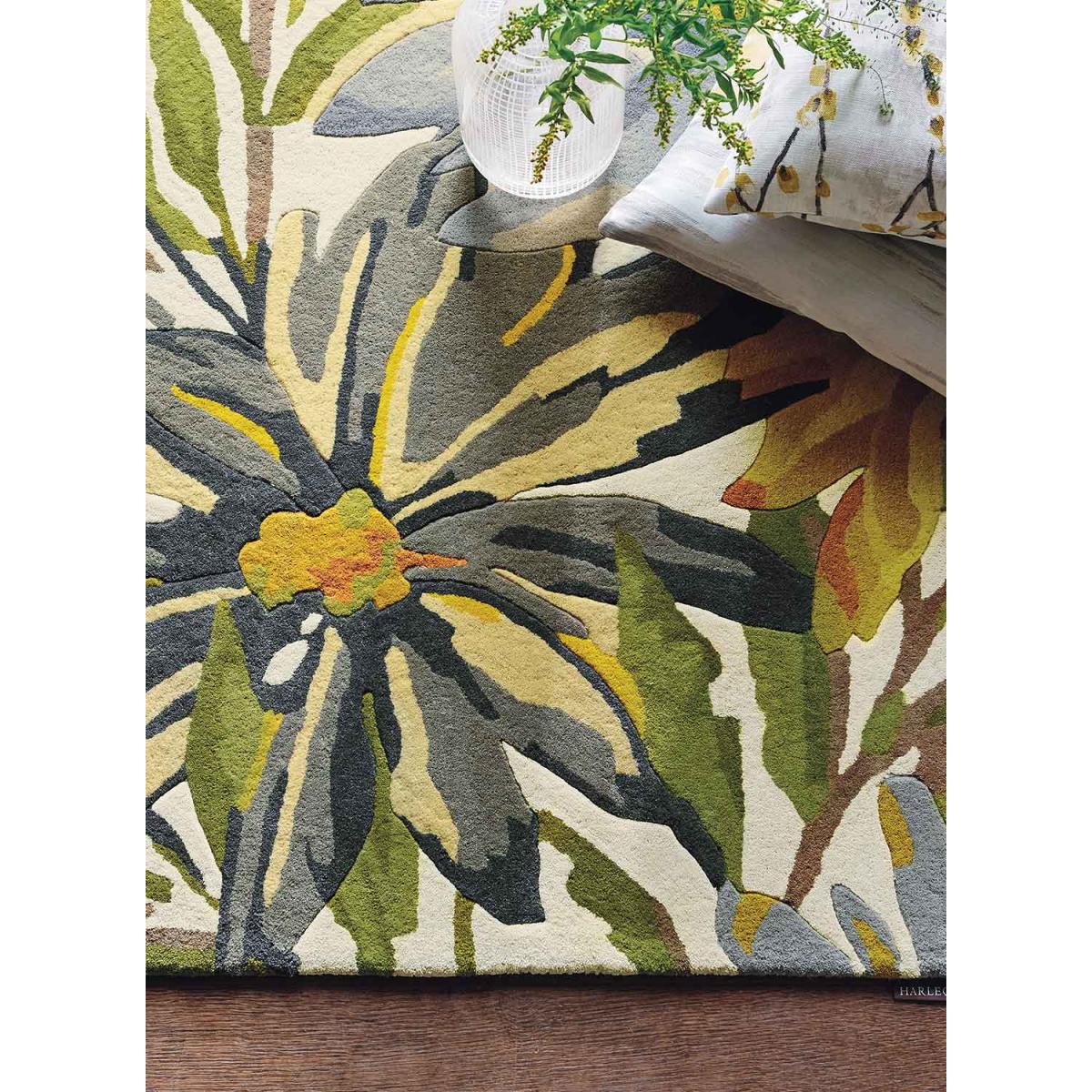 Tapis salon et chambre fait à la main en laine motif floral FLOREALE — vue 4