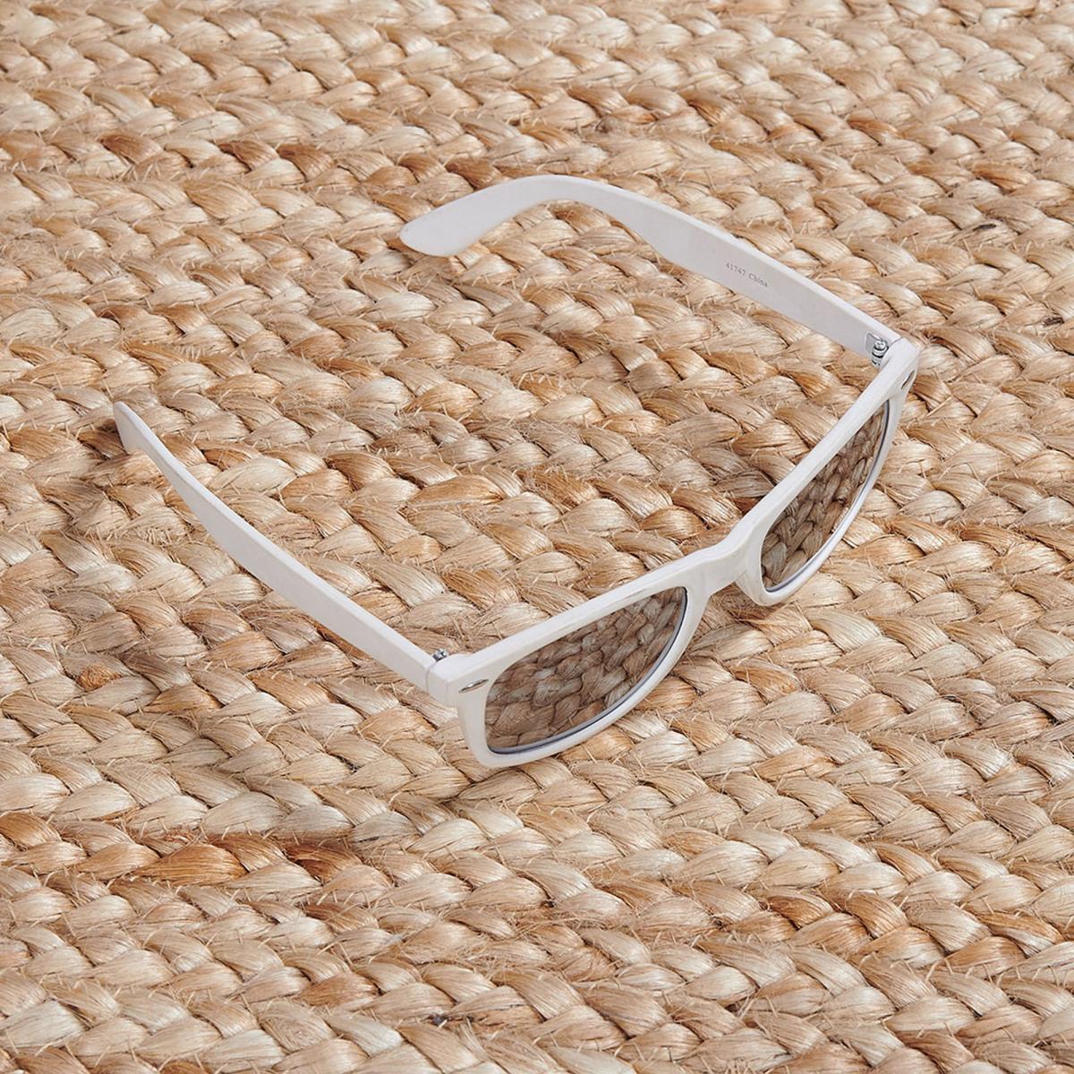 Tapis en jute fait à la main motif uni NATURE — vue 4