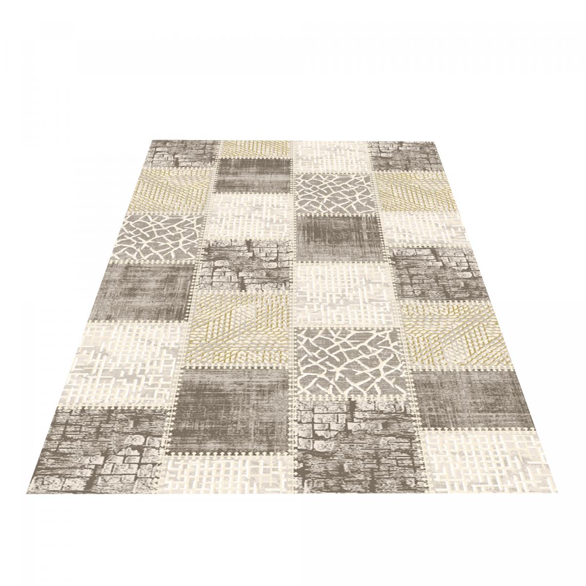 Tapis salon et chambre tissé motif géométrique LYN7 SILICA — vue 4
