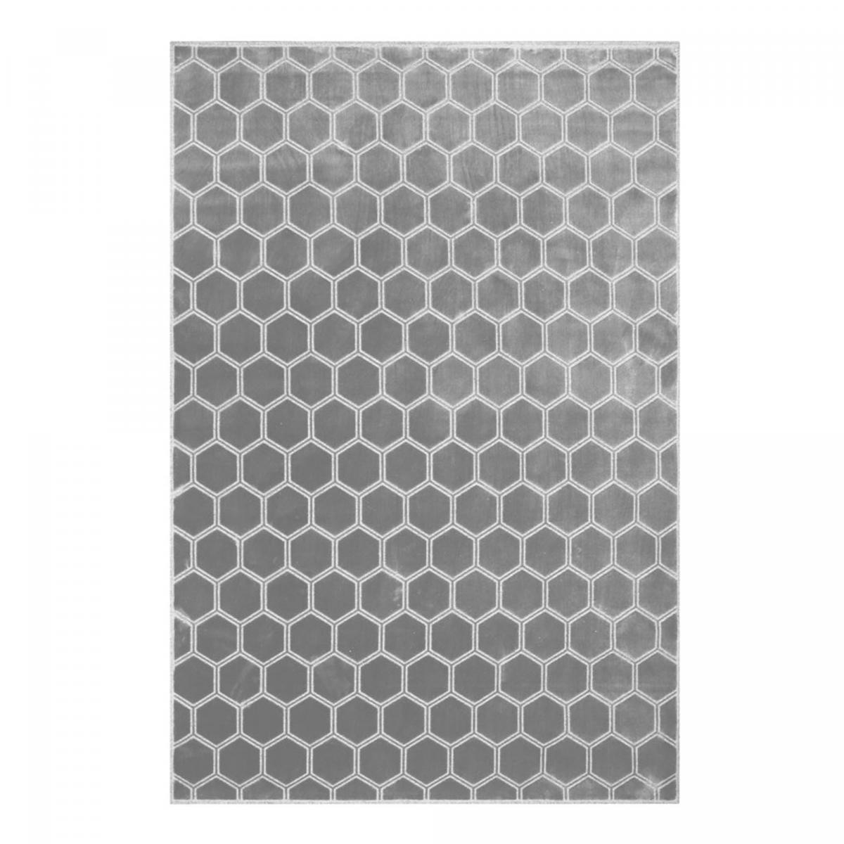 Tapis salon et chambre MANIPUR, fait à la main en viscose motif scandinave