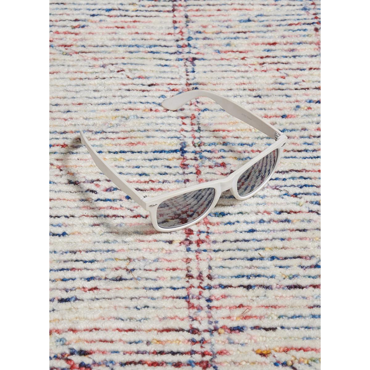 Tapis salon et chambre fait à la main en laine motif faux uni BERNES — vue 4