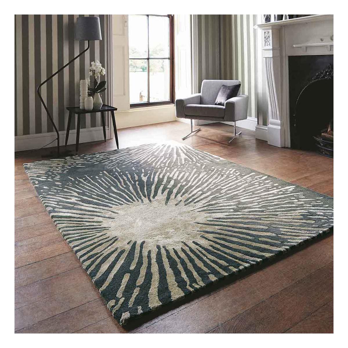 Tapis salon et chambre SHORE, fait à la main motif géométrique — vue 6