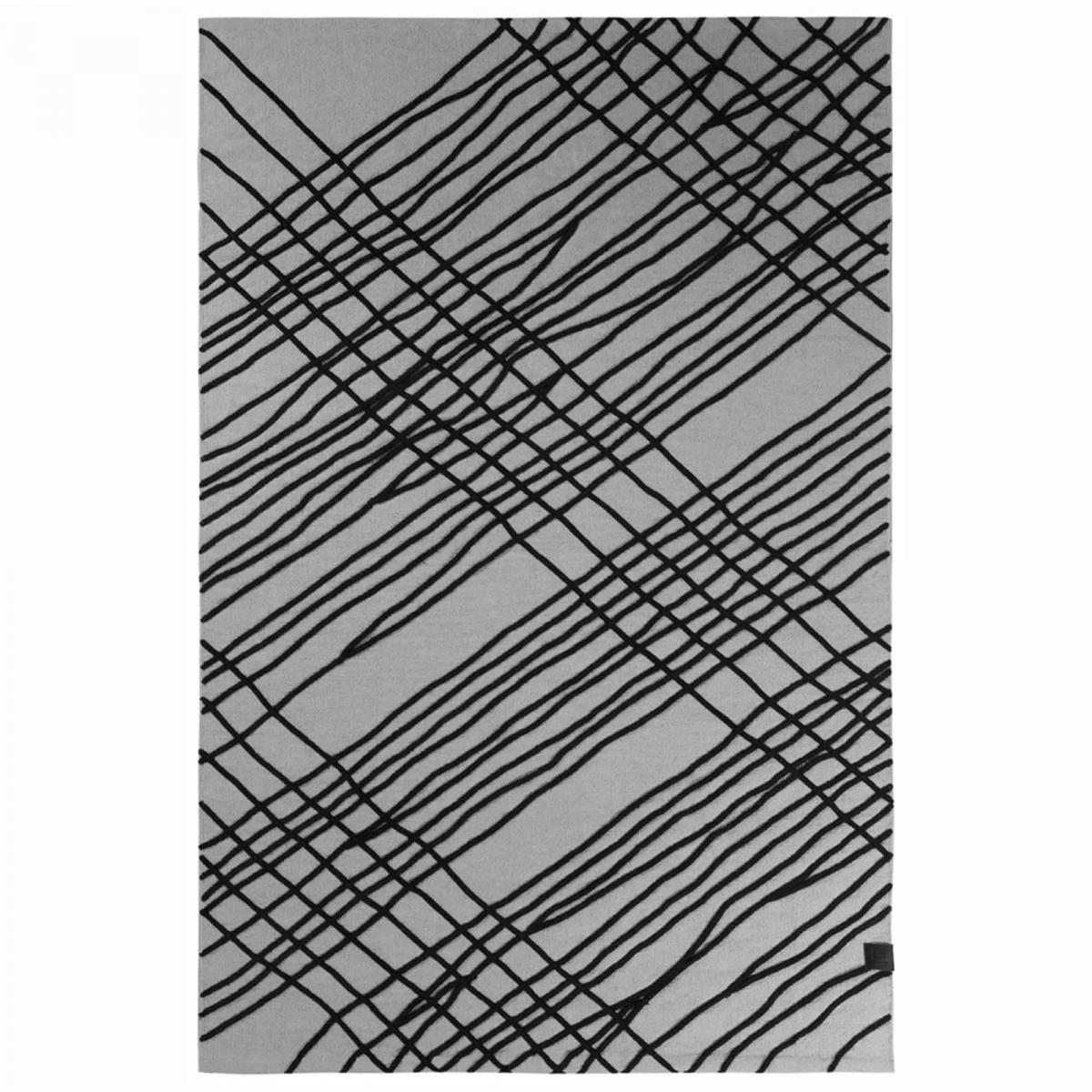 Tapis salon et chambre tissé en coton motif géométrique TUBE