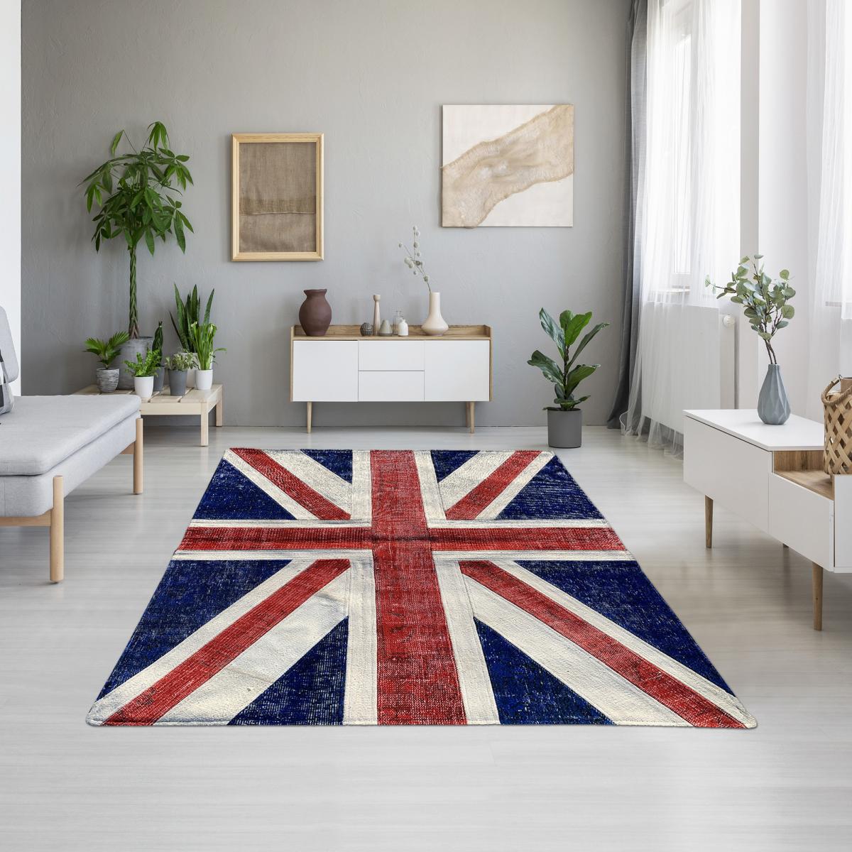 Tapis salon et chambre fait à la main en laine motif fresque — vue 3