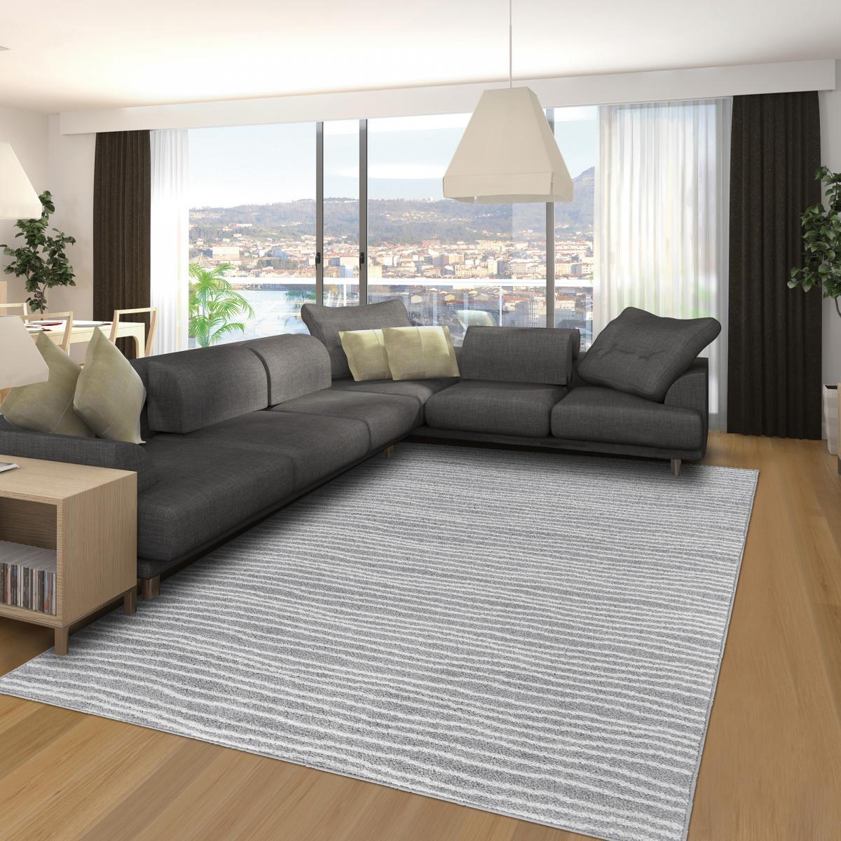 Tapis salon et chambre tissé motif faux uni VAGLA — vue 3