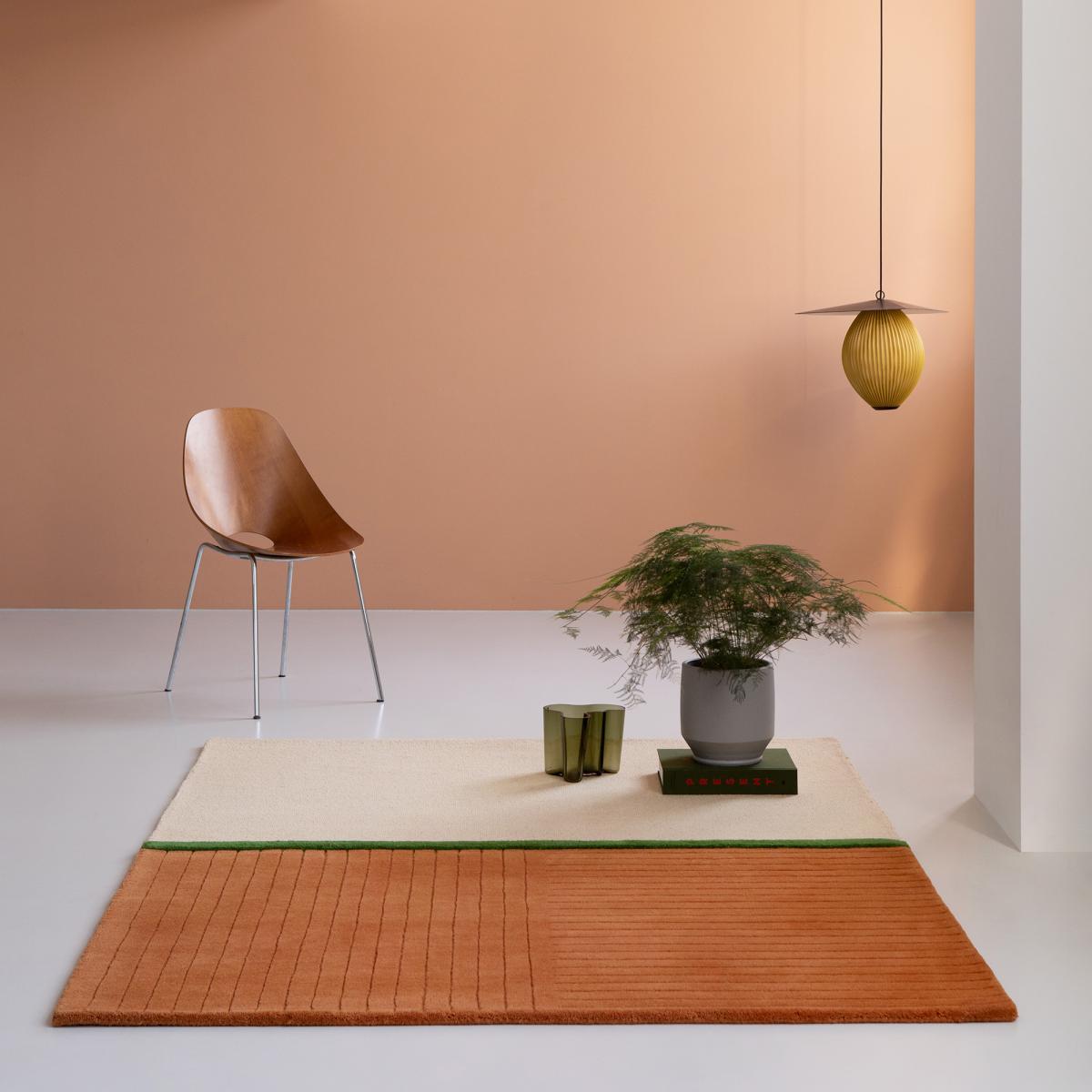 Tapis salon et chambre fait main en laine motif simple DECORIM — vue 3