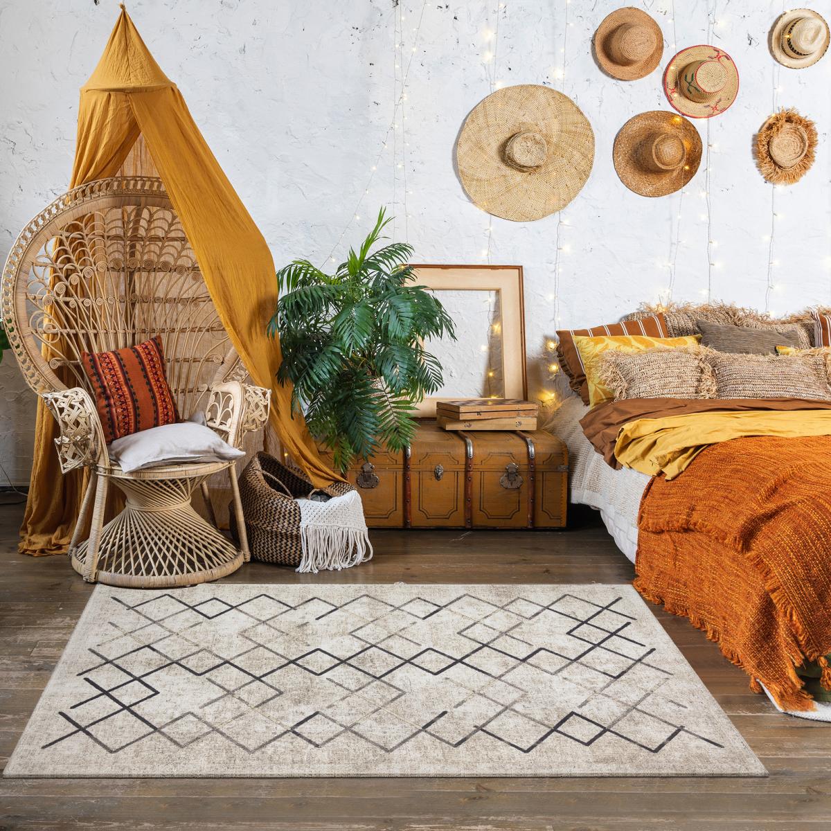 Tapis salon et chambre tissé motif scandinave JOINTA — vue 3