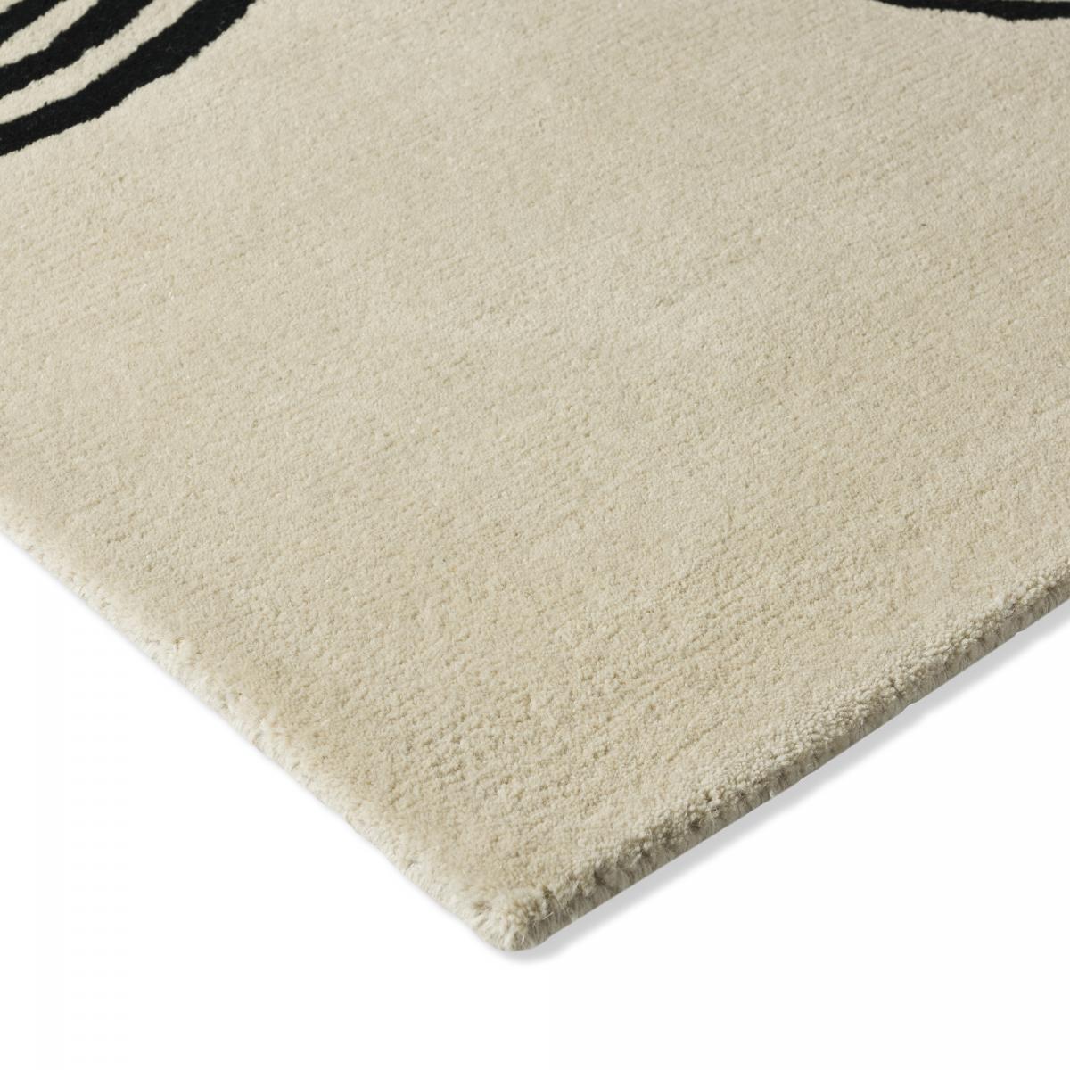 Tapis salon et chambre fait main en laine motif géométrique DEFLOW — vue 4