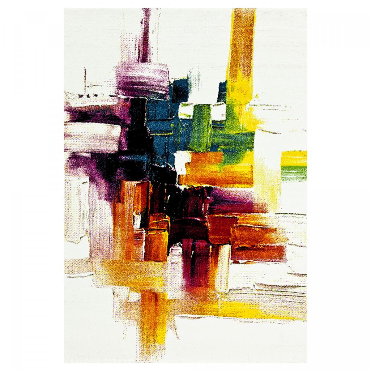 Tapis salon et chambre tissé motif abstrait LYN8 BELO 3