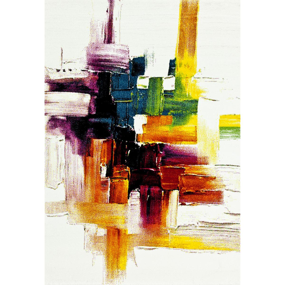 Tapis salon et chambre tissé motif abstrait JOLIA 3