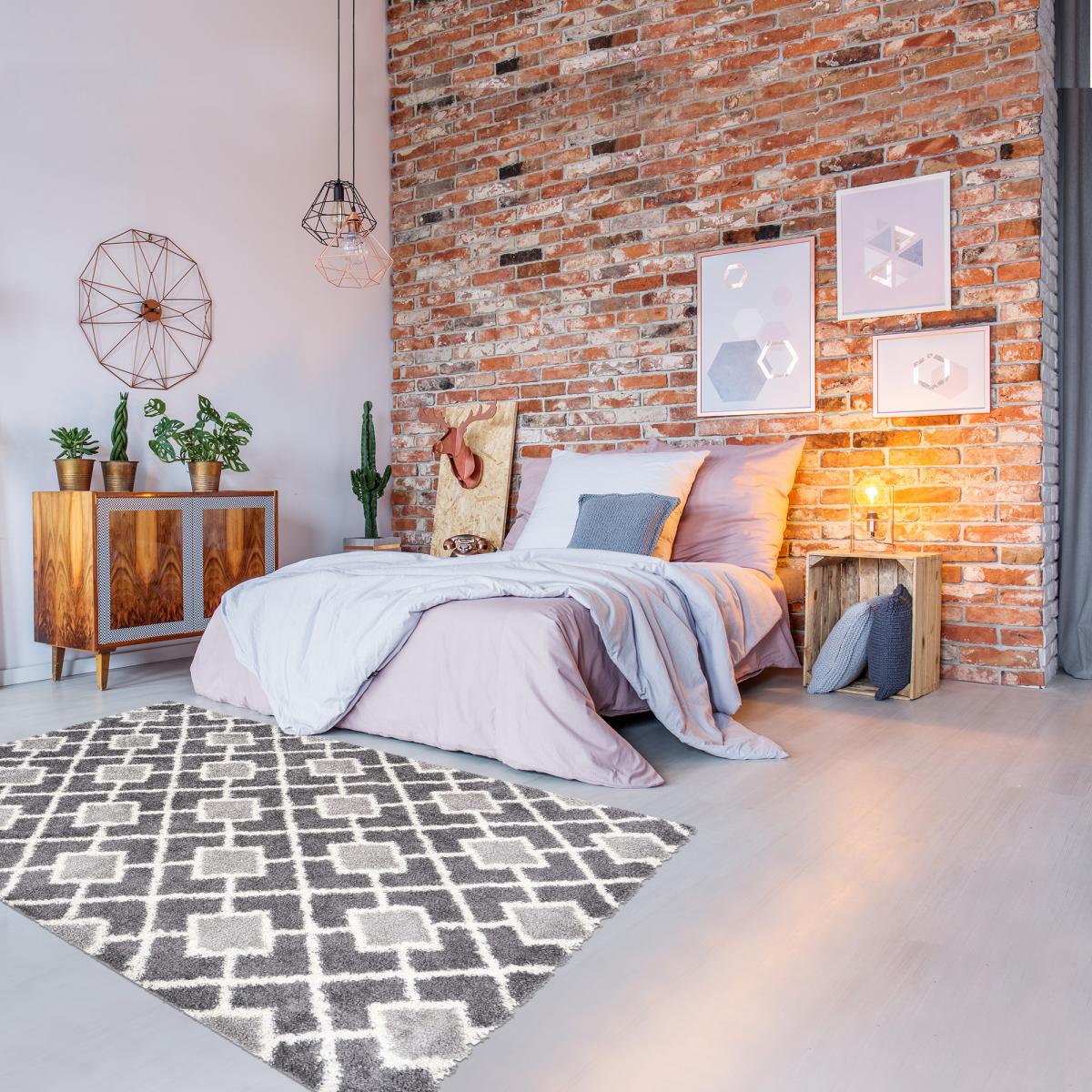 Tapis longs poils shaggy tissé motif scandinave DIROP — vue 6