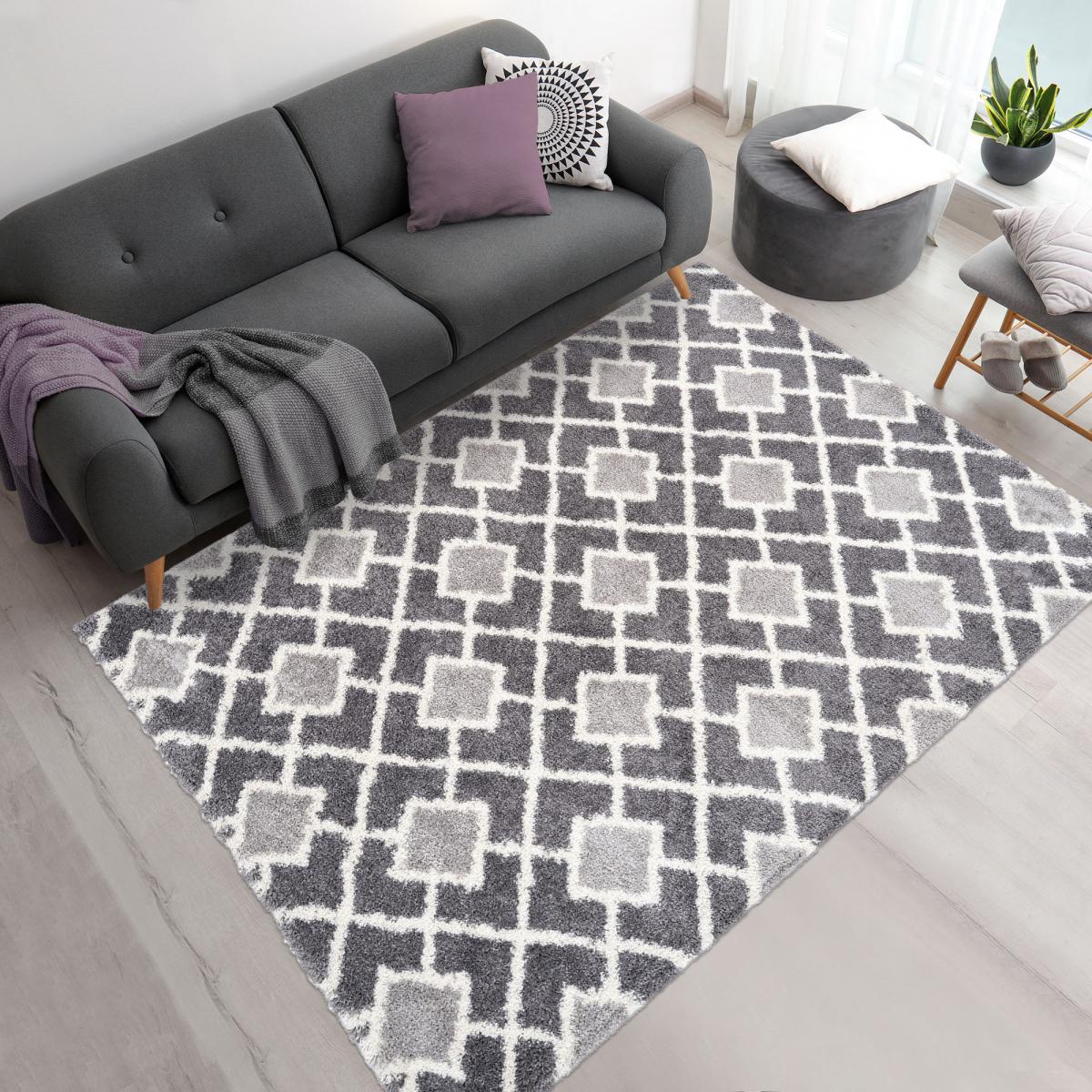 Tapis longs poils shaggy tissé motif scandinave DIROP — vue 5