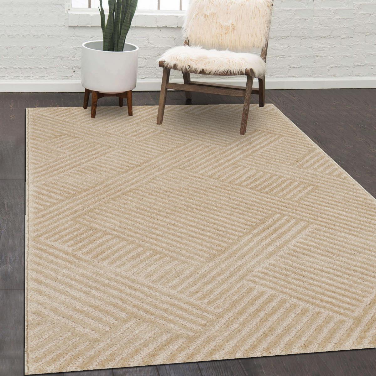 Tapis salon et chambre tissé motif géométrique CEROTEO — vue 3