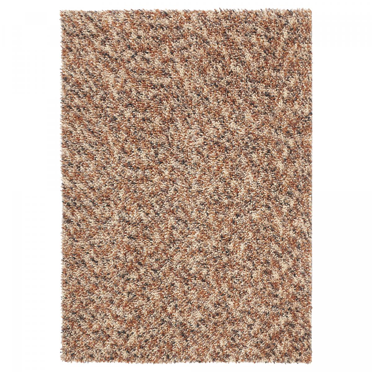 Tapis shaggy tissé en laine motif faux uni DOTS